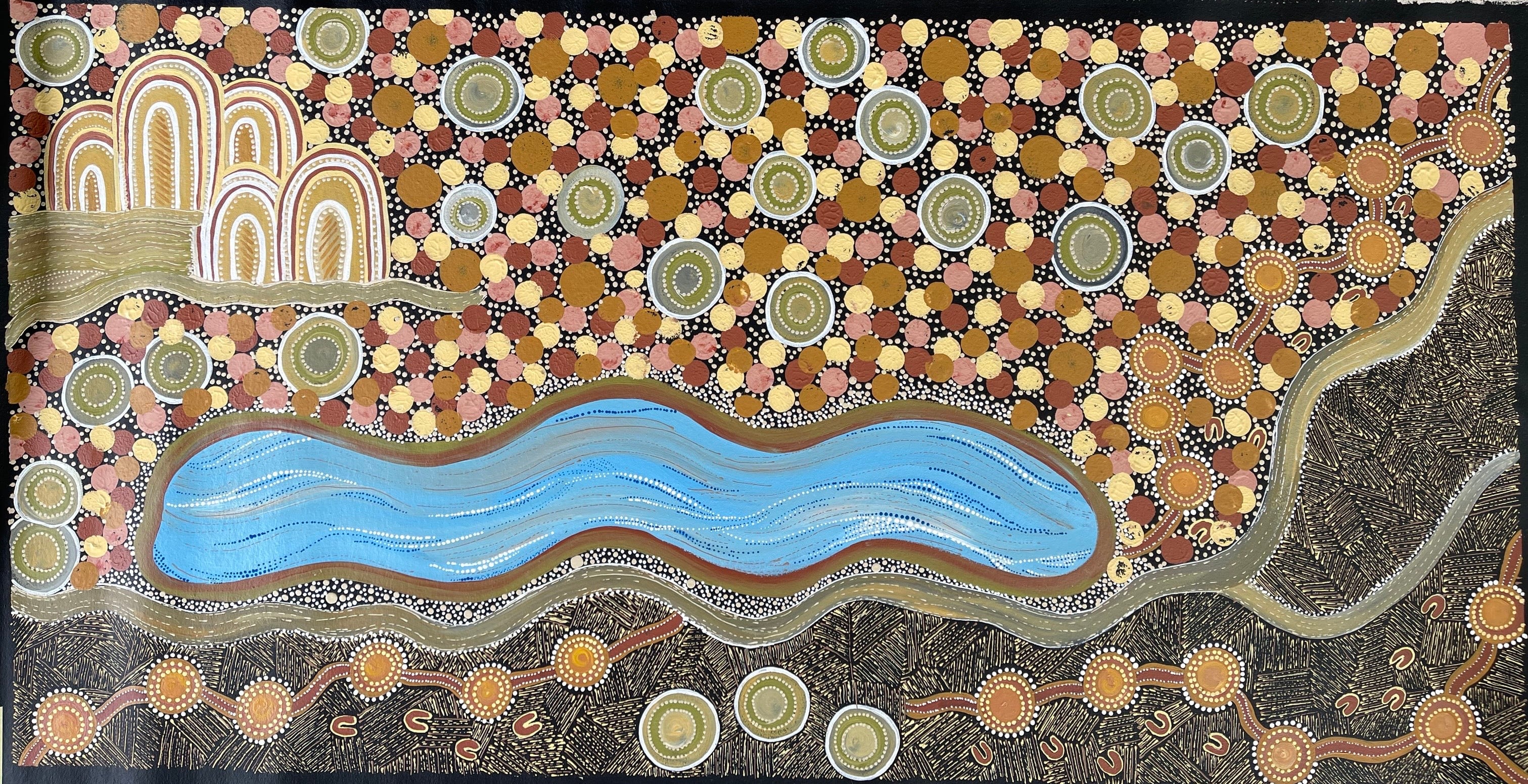 Deidre Burgoyne Rosier - Families Looking/Found Water - 59x117cm .47-5