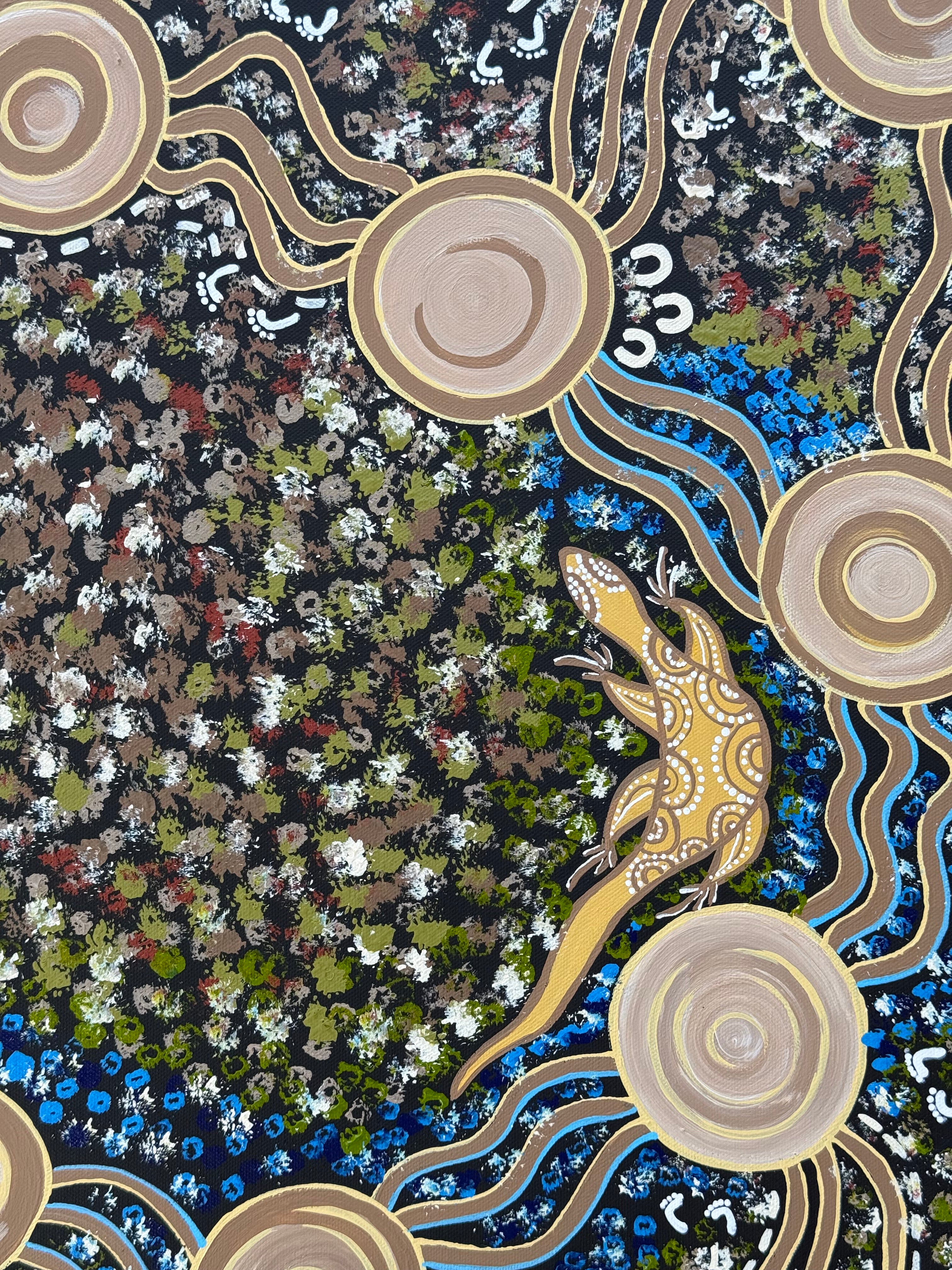 Deidre Burgoyne Rosier - Family Gatherings, Men Looking for Food, Walkabout Tracks .89-20 *pre-stretched*