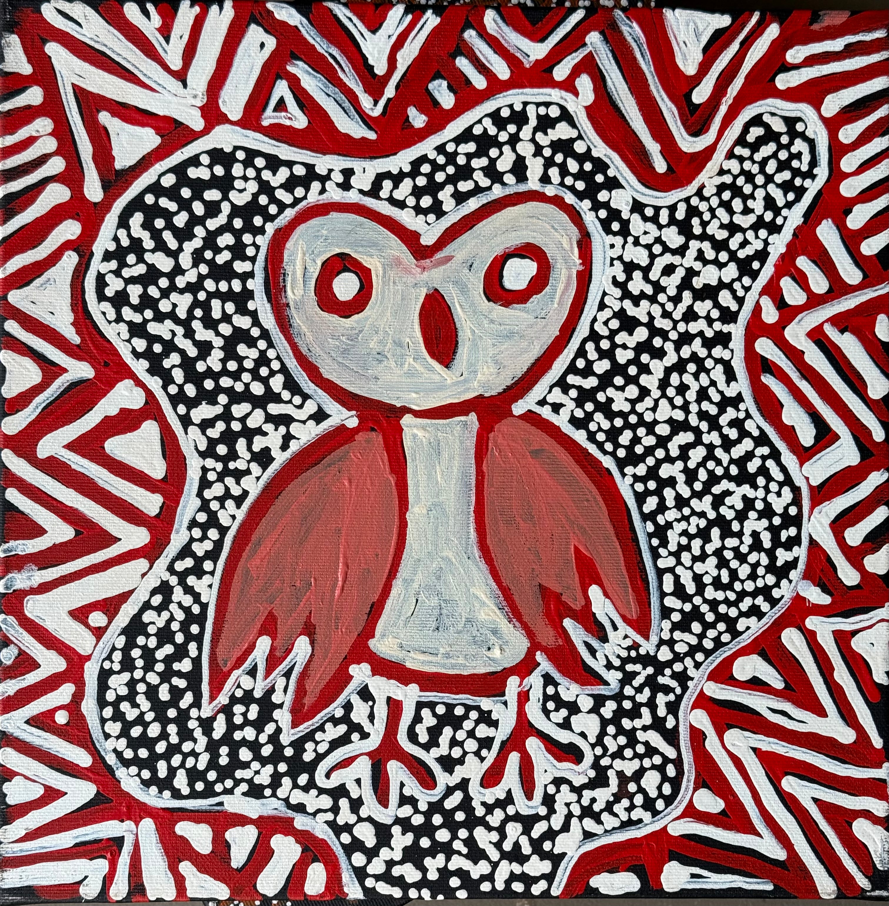 Juliette Nampijinpa Brown - Jarlajirrpi Jukurrpa (Owlet Nightjar Dreaming) - Stretched