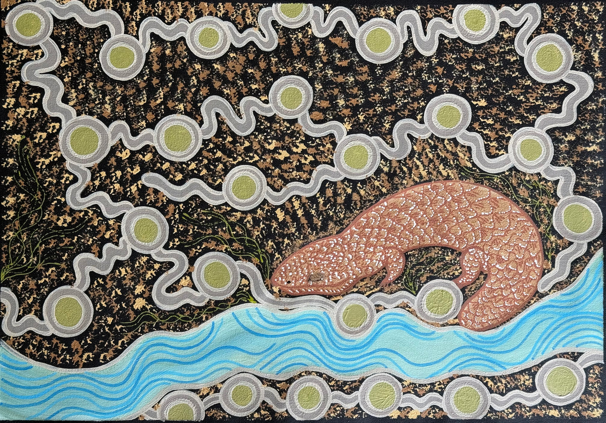Deidre Burgoyne Rosier - Travel Tracks of Bobtail Lizard Looking for Water .51-1