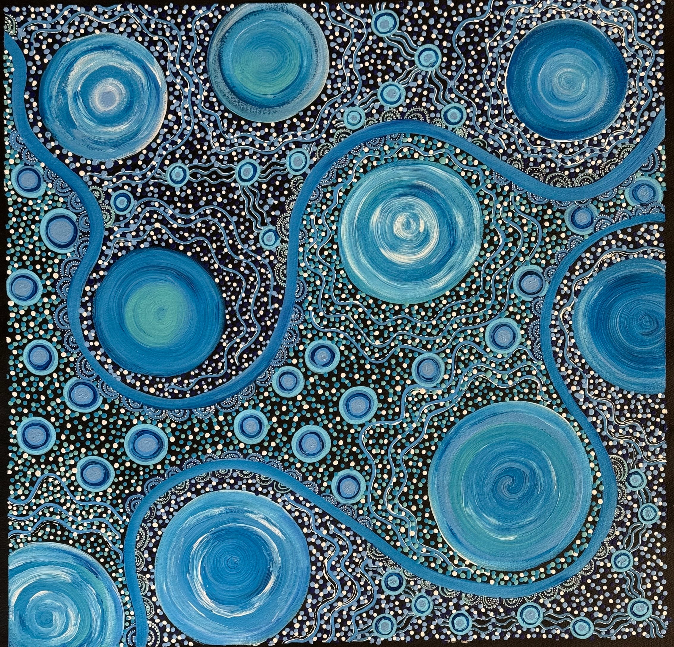 Deidre Burgoyne Rosier - Water Dreaming - 60x58cm .04-6
