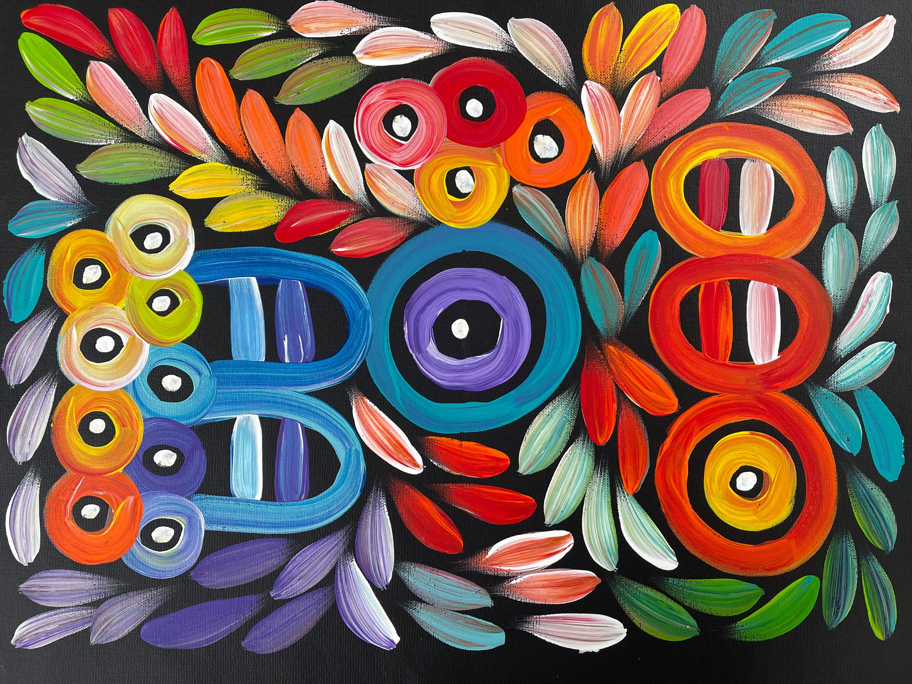 Jacinta Numina Waugh - Women Body Painting and Bush Medicine Leaves - 38x53cm .75-21