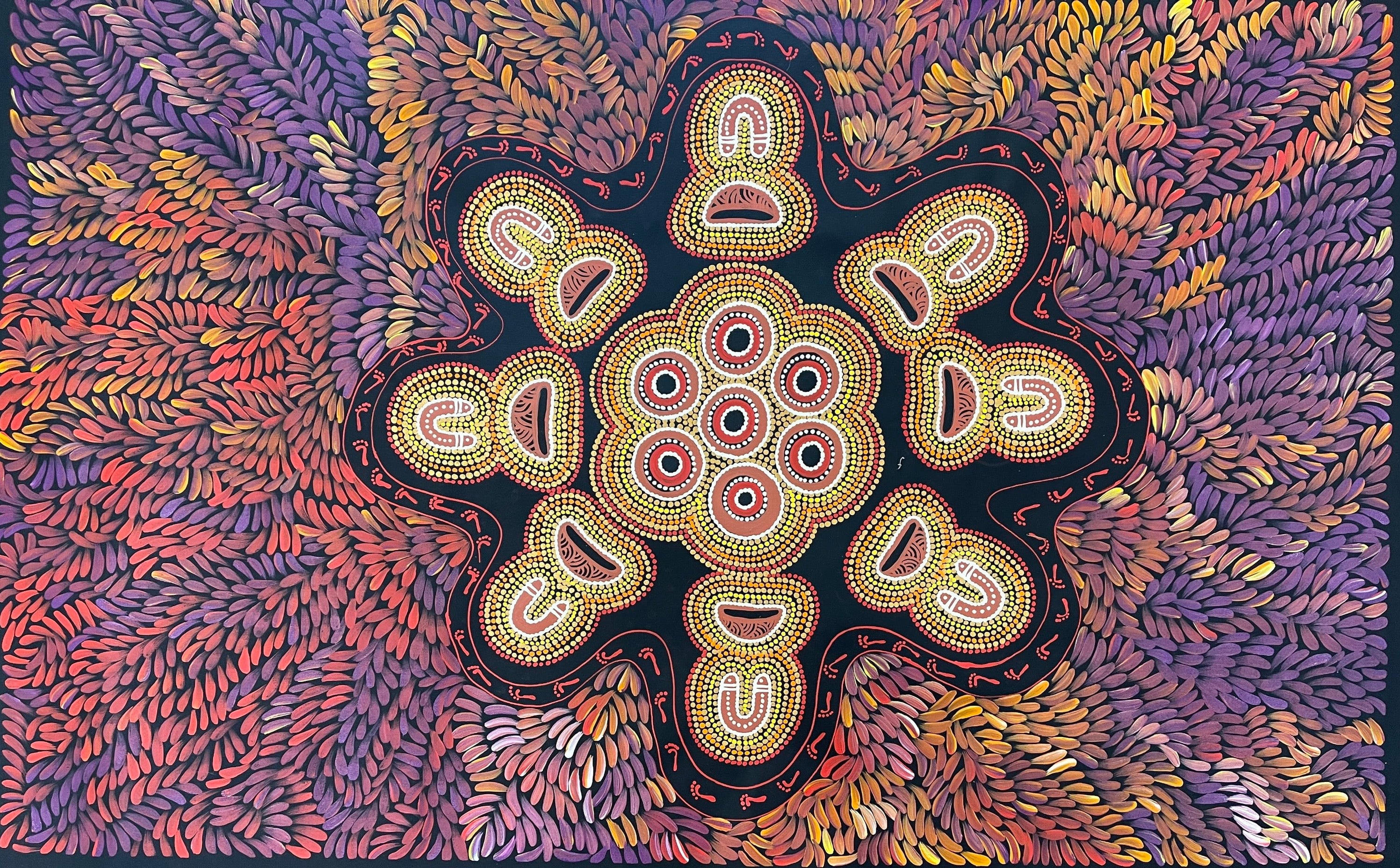 By Artist Eunice Nungarrayi Woods - Mala Women's Dreaming .49-1