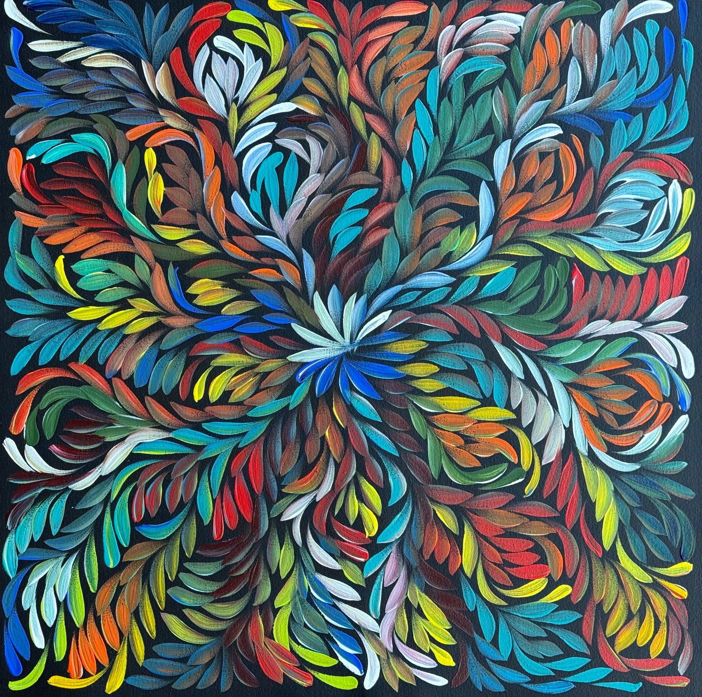 Louise Numina Napananka - Bush Medicine Leaves - 60x60cm .19-29