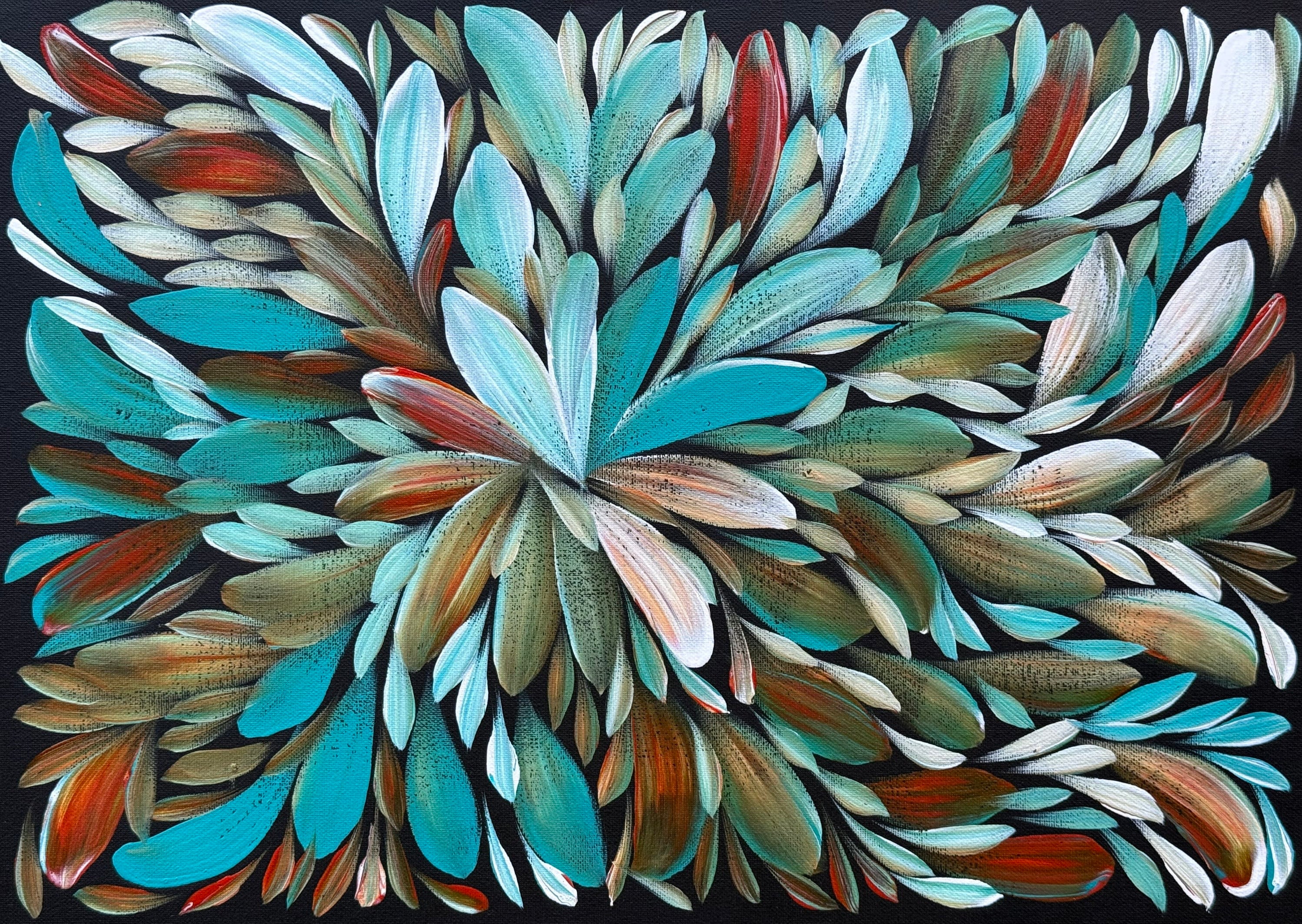 Louise Numina Napananka - Bush Medicine Leaves - 36x51cm .21-10