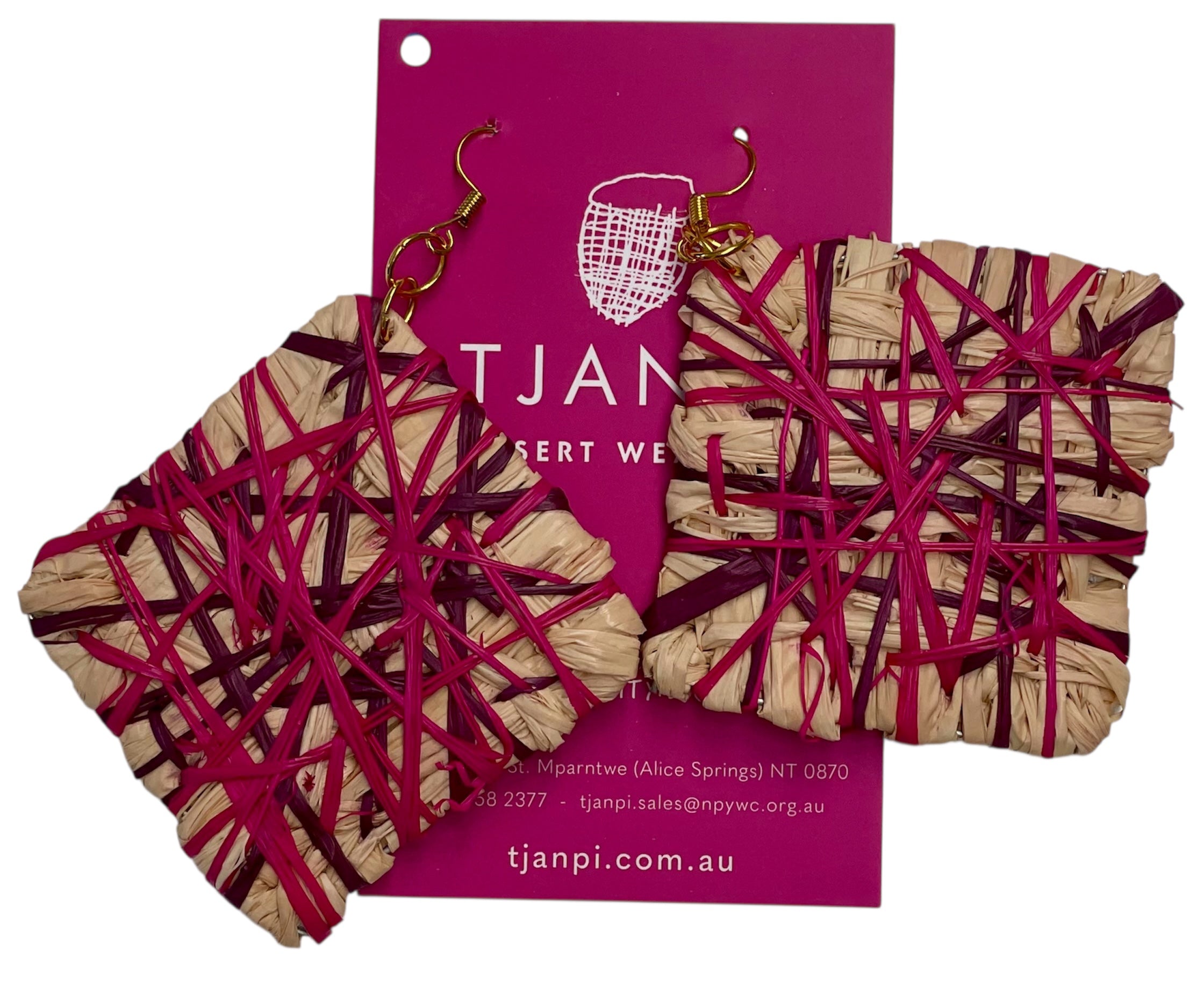 Raffia Woven Diamond Earrings - Eva Braeden