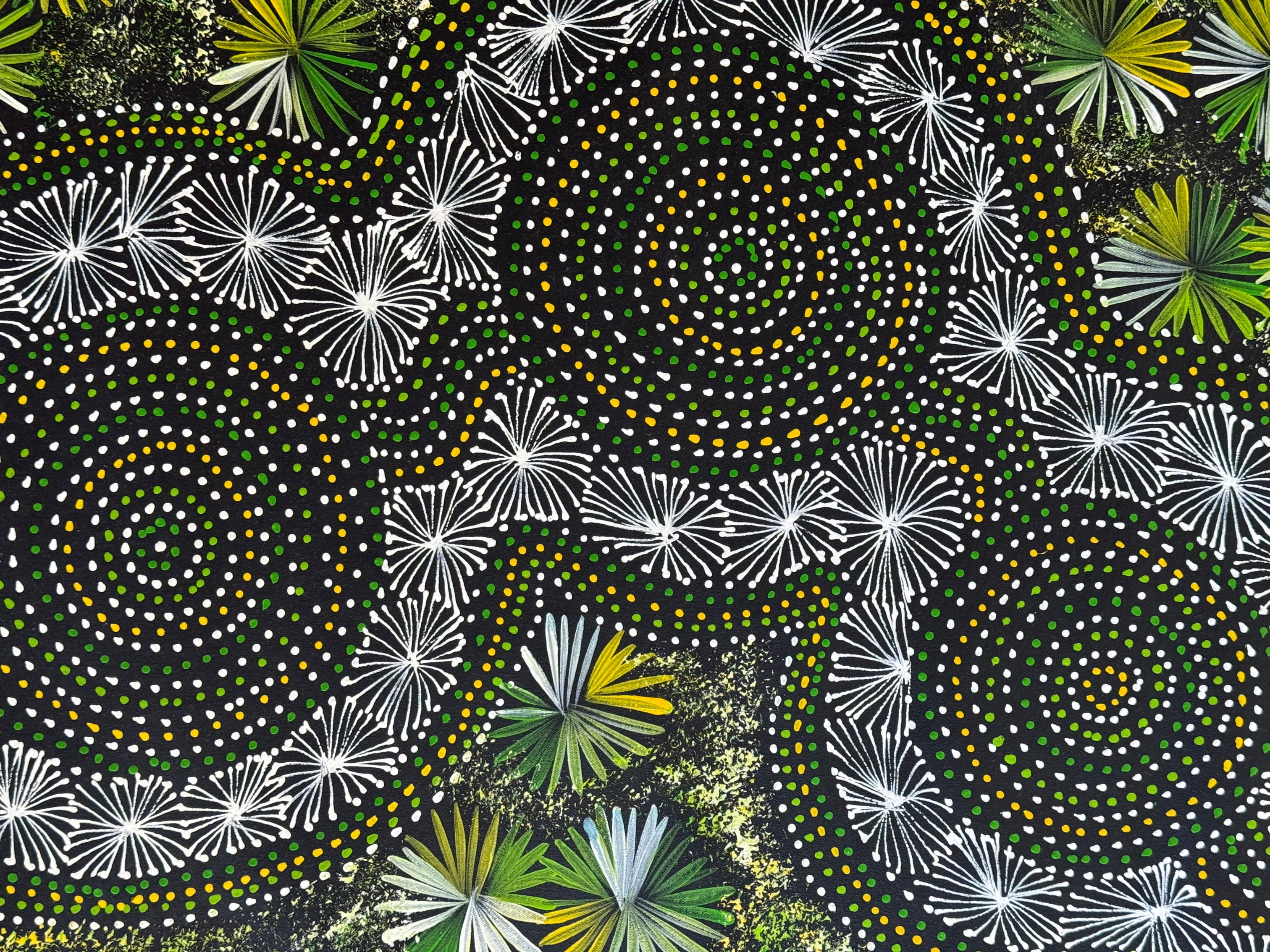 Selina Numina Kamprina - Bush Medicine Leaves with Spinifex Grass - 176x57cm .37-9