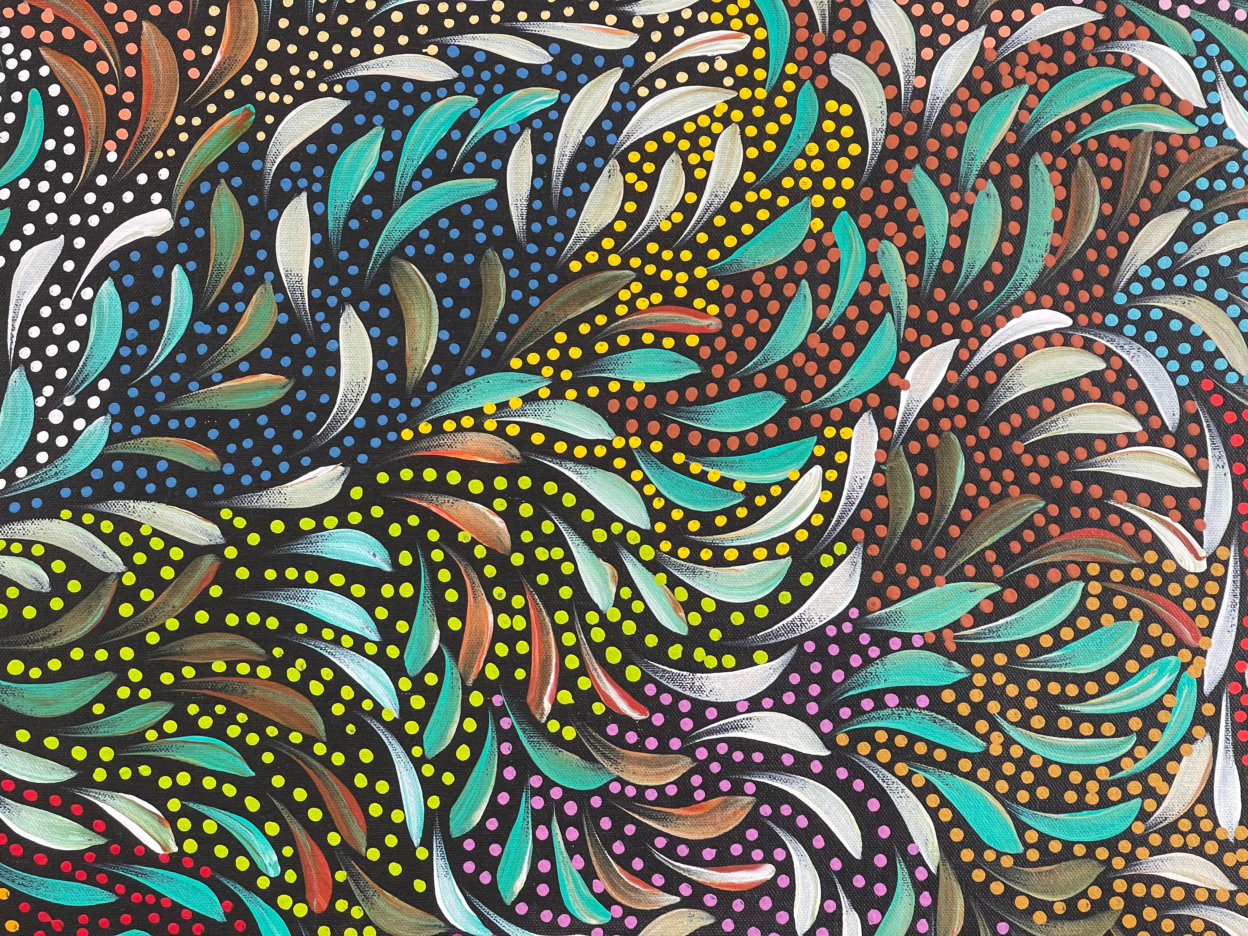 Caroline Numina - Seeded Bush Leaves - 148x86cm .62-16