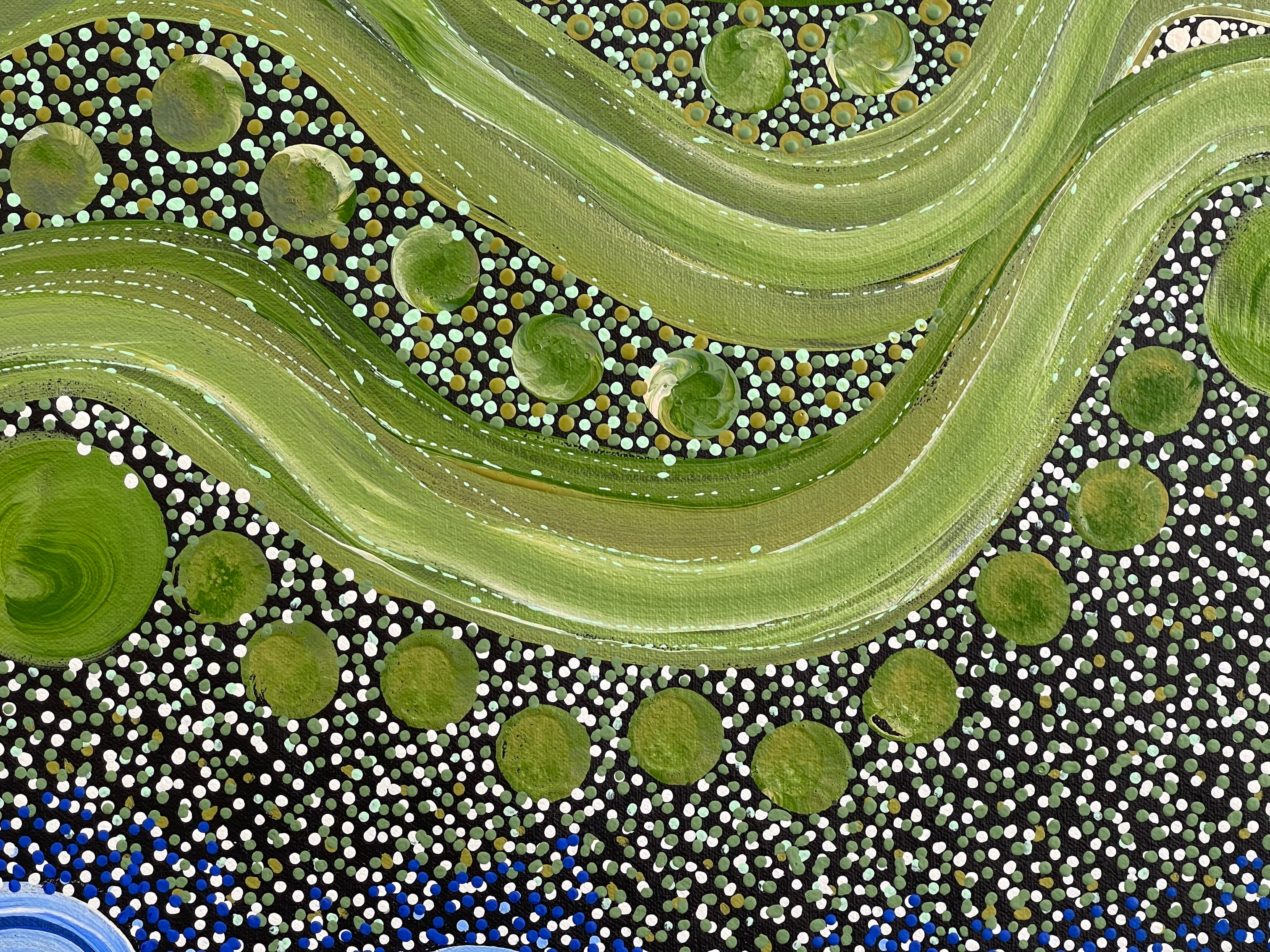 Deidre Burgoyne Rosier - Mirning Dreaming the Water, Whales, Kokatha Land, Sky, Wirangu Country, My Family Country - 98x146cm .47-2