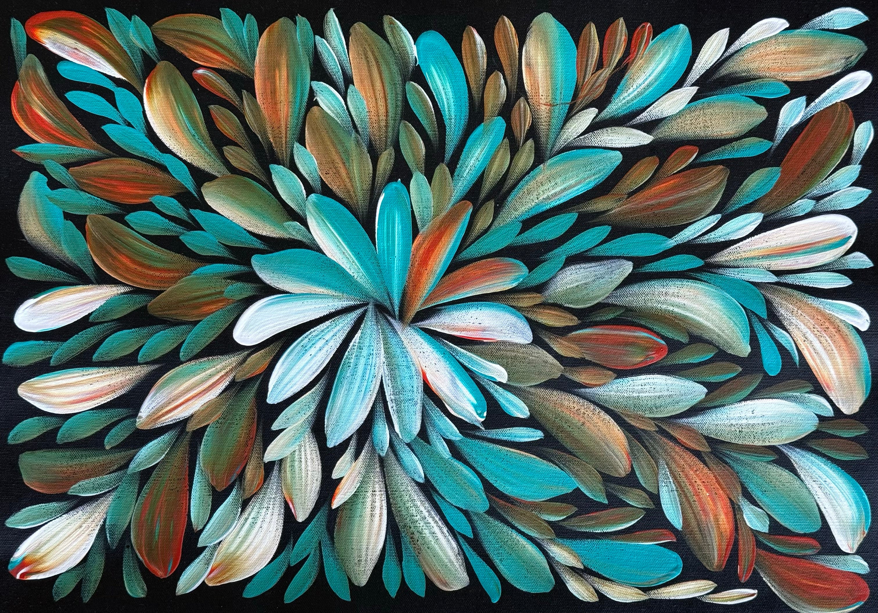 Louise Numina Napananka - Bush Medicine Leaves - 36x51cm .57-68