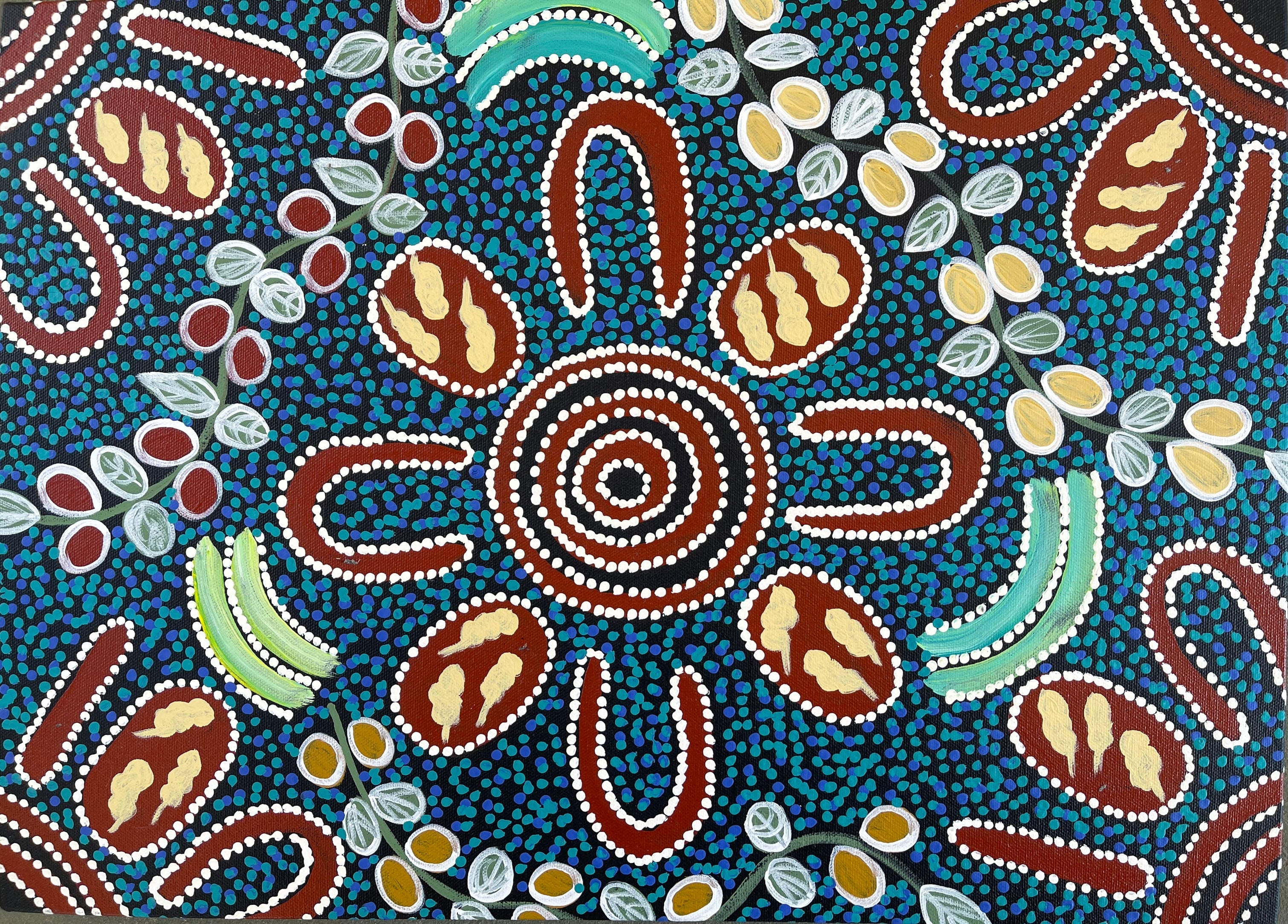 Lanita Numina - Bush Tucker - 37x51cm *Stretched ready to hang* .89-1