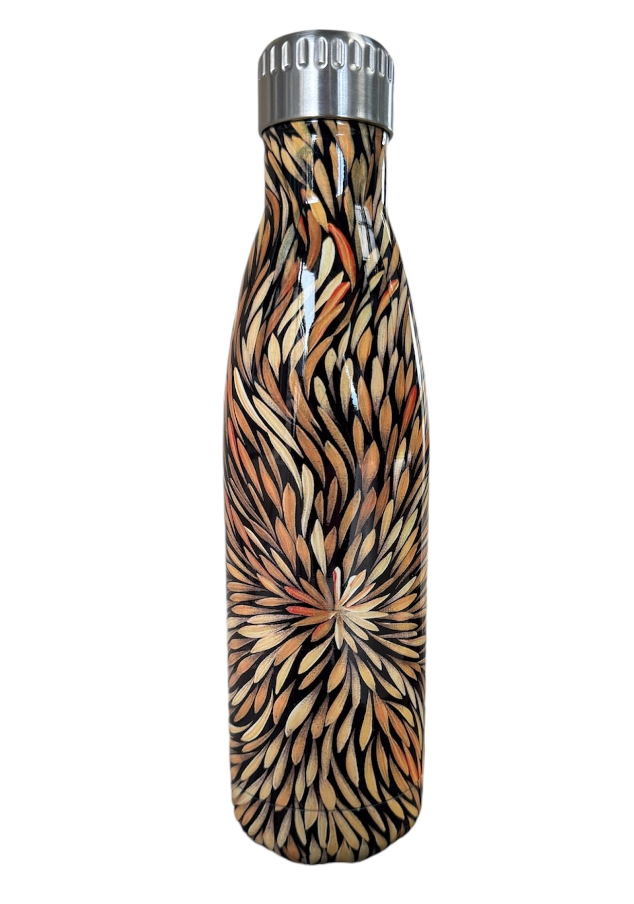 Water Bottle - Sharon Numina - Bush Medicine Leaves (Brown)