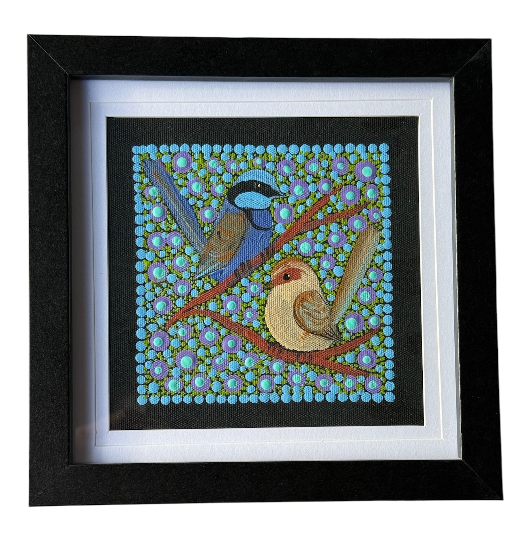 Kathleen Buzzacott - Blue Fairy Wrens - Small, Framed .190