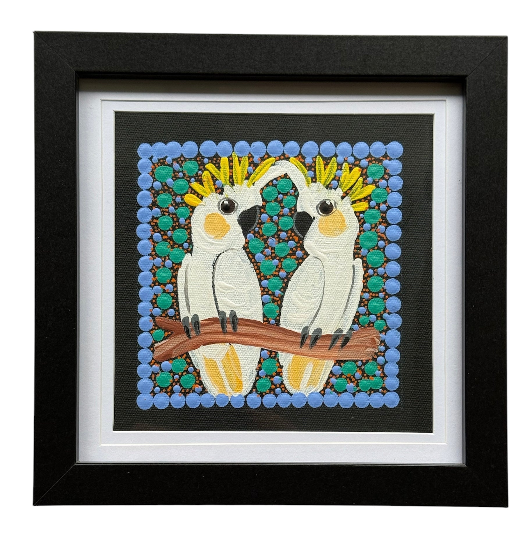 Kathleen Buzzacott - Sulphur Crested Cockatoos - Small, Framed .505