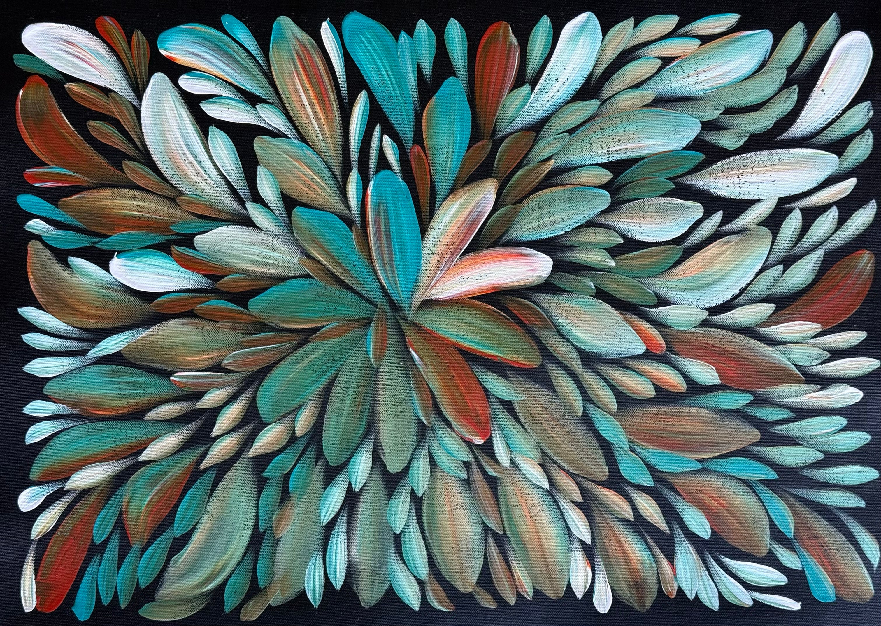 Louise Numina Napananka - Bush Medicine Leaves - 36x51cm .57-70