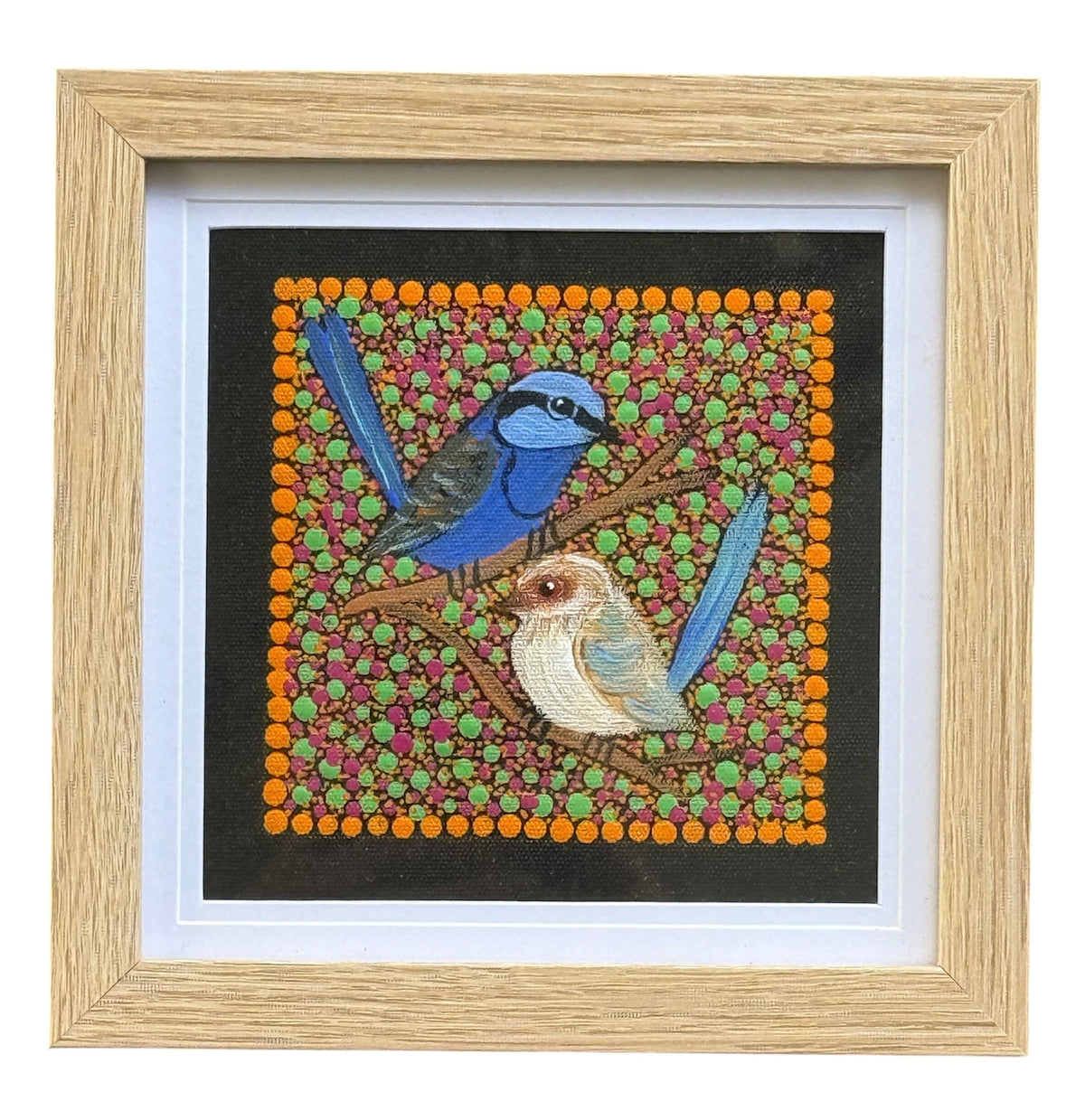 Kathleen Buzzacott - Blue Fairy Wrens - Small, Framed .190