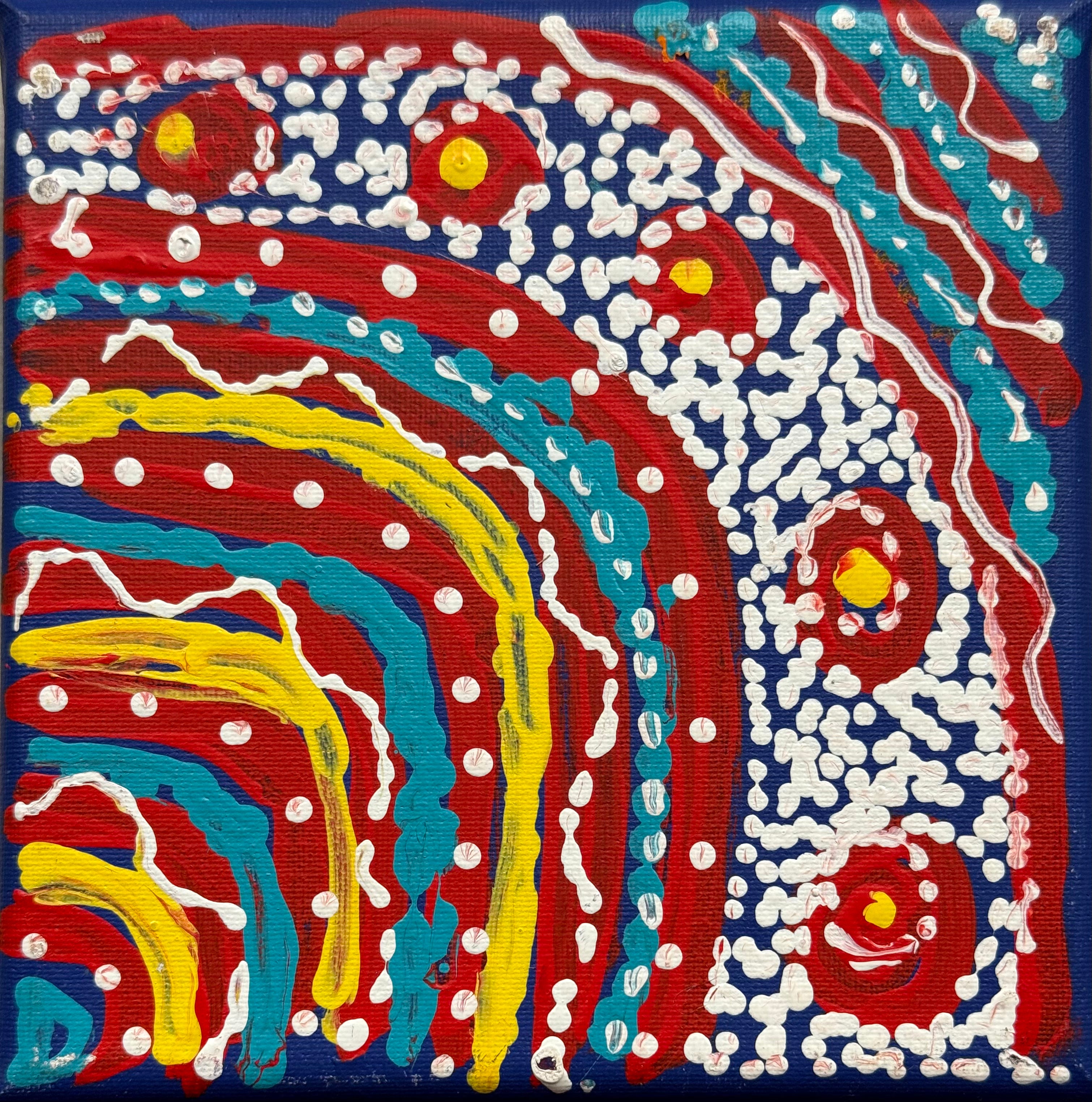 Juliette Nampijinpa Brown - Ngapa Jukurrpa (Water Dreaming) Mikanji - Stretched
