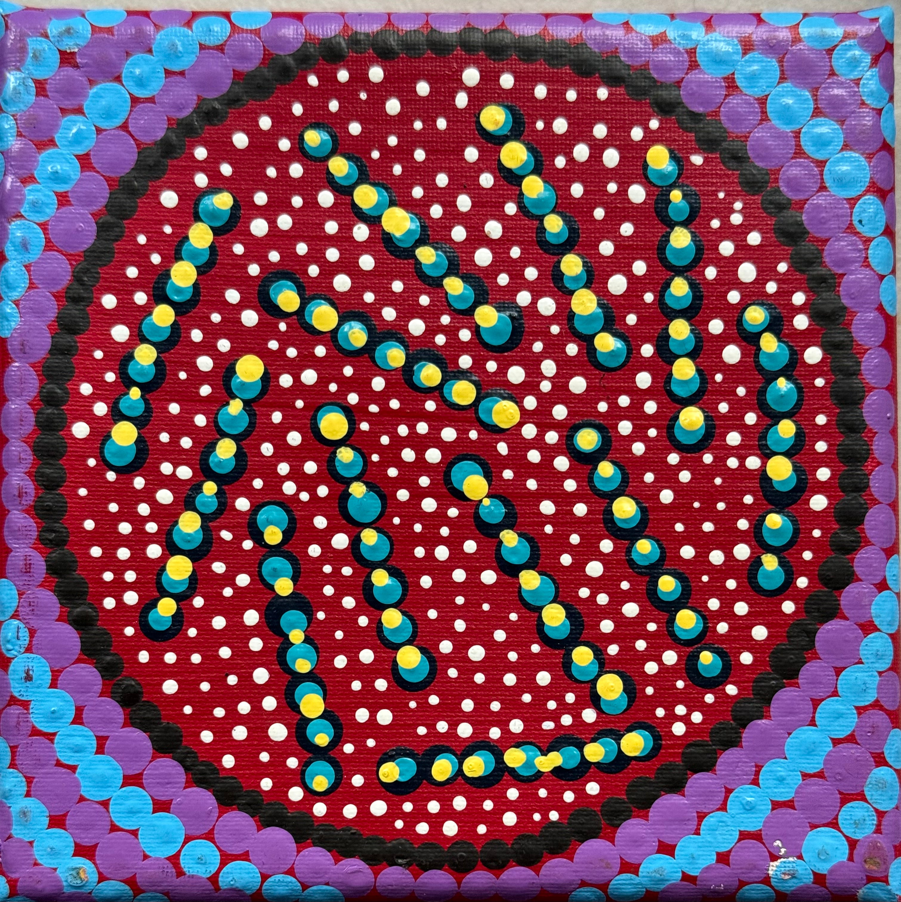 Jezebel Napanangka Presley - Wanakiji Jukurrpa (Bush Tomato Dreaming) - Stretched