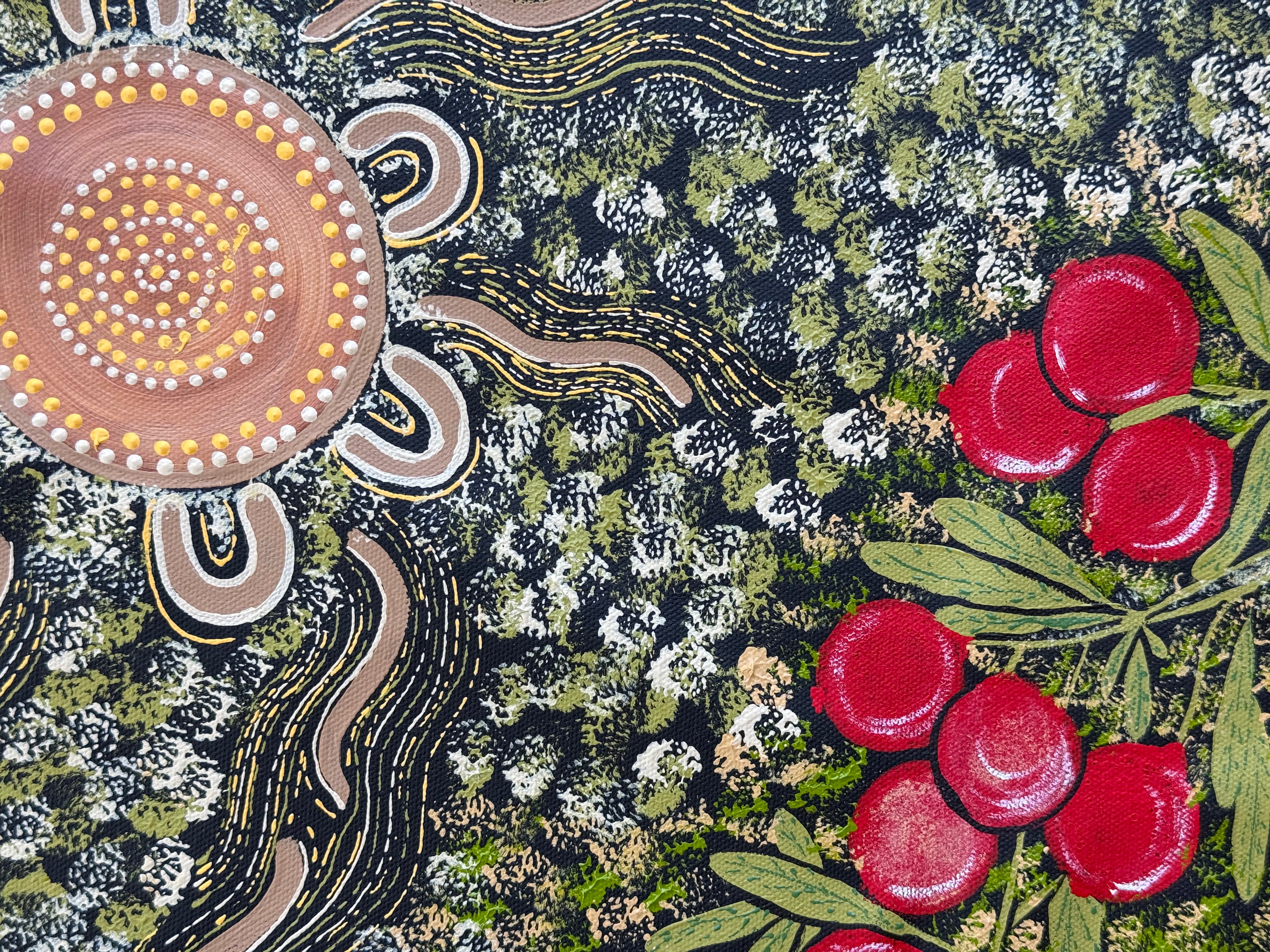 Deidre Burgoyne Rosier - Wild Bush Peach, Women Gathering Foods .89-18