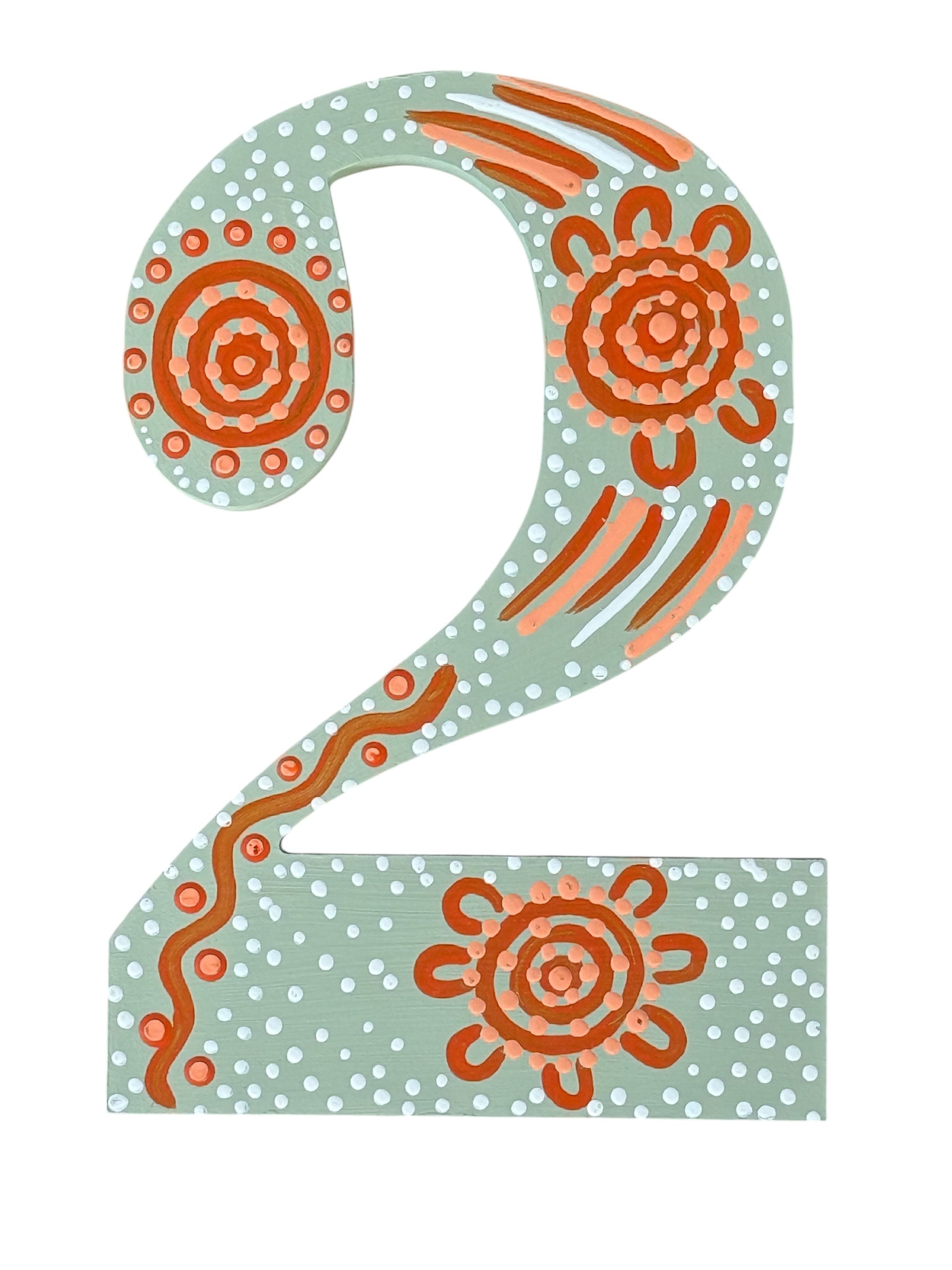 Hand Painted Wooden - Number 2