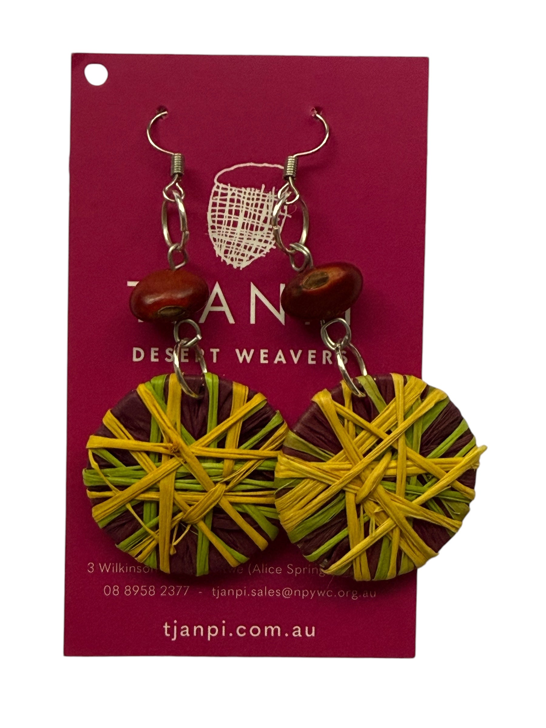 Raffia Woven Disc Earrings - Eva Braeden