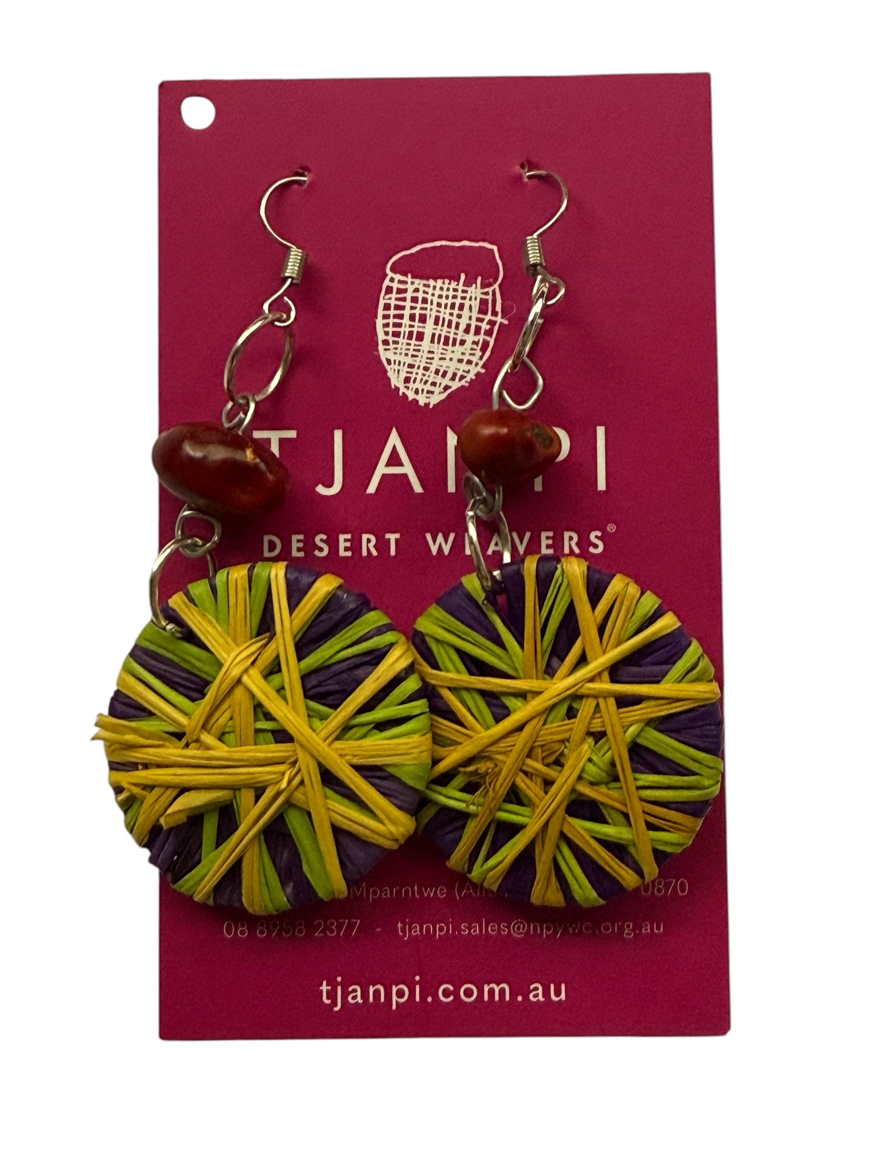 Raffia Woven Disc Earrings - Eva Braeden