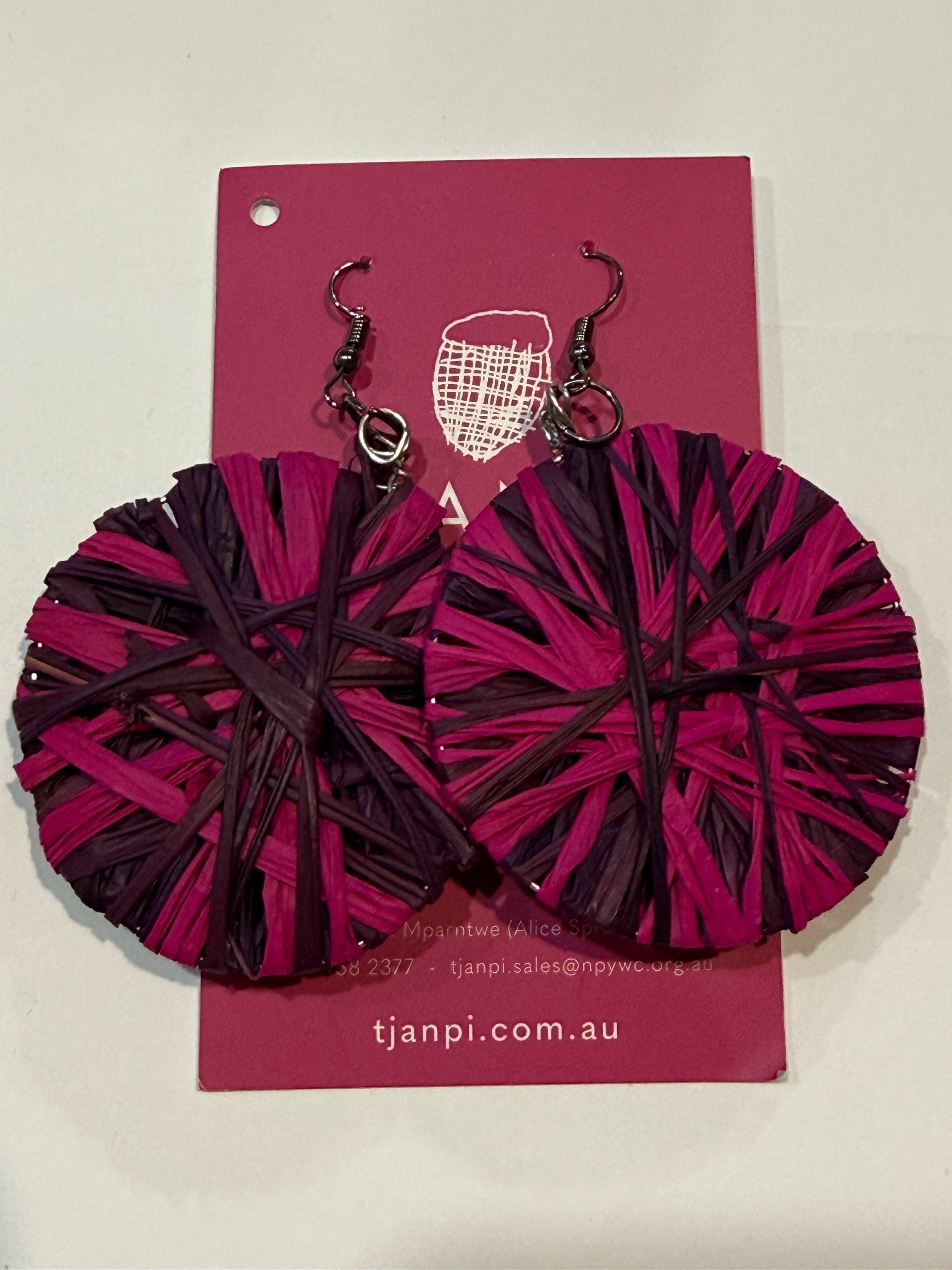 Raffia Woven Disc Earrings - Eva Braeden .293