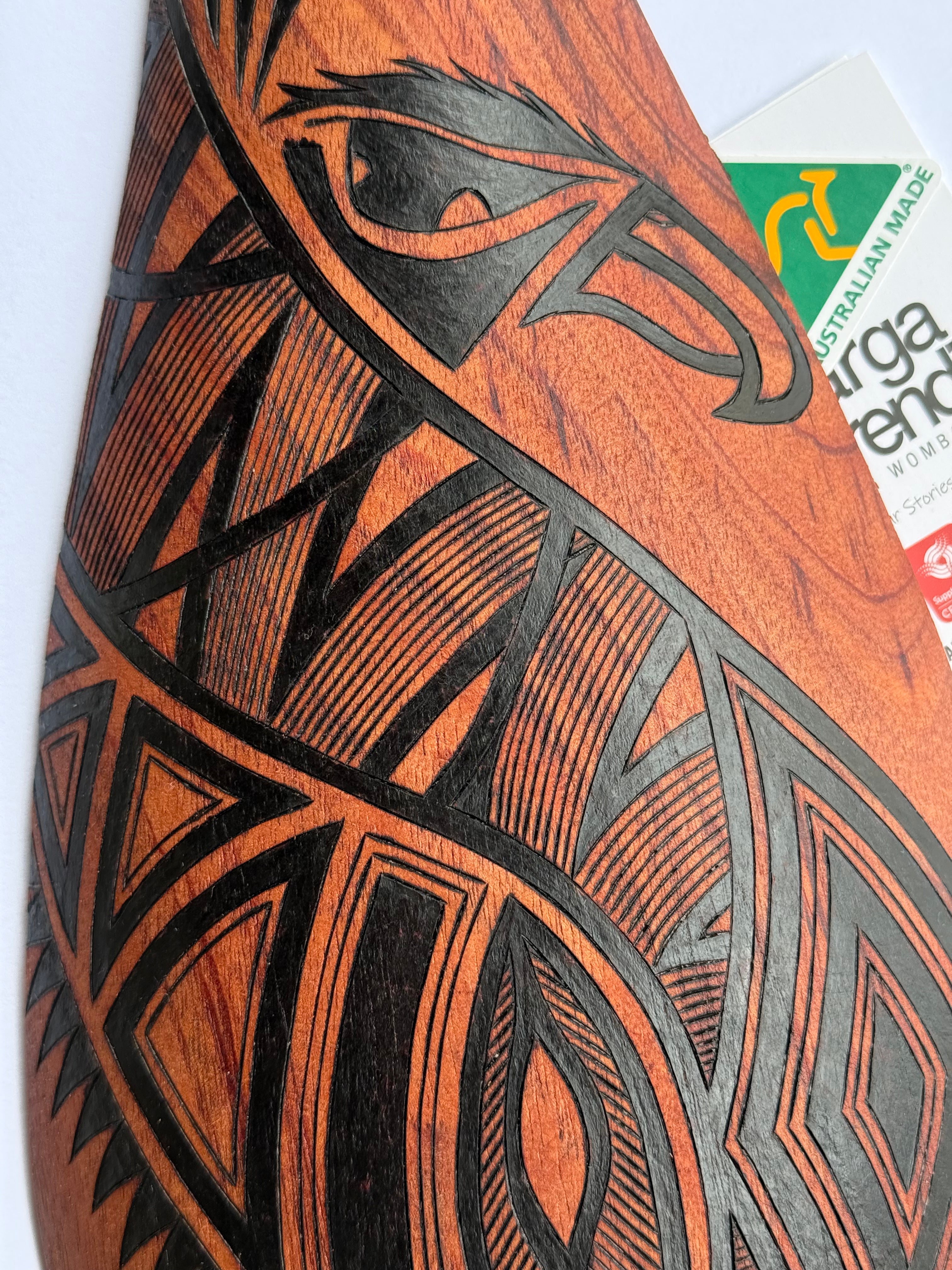 Parrying Shield (Small Wide) - Australian Red Cedar - Bunjil - Mick Harding