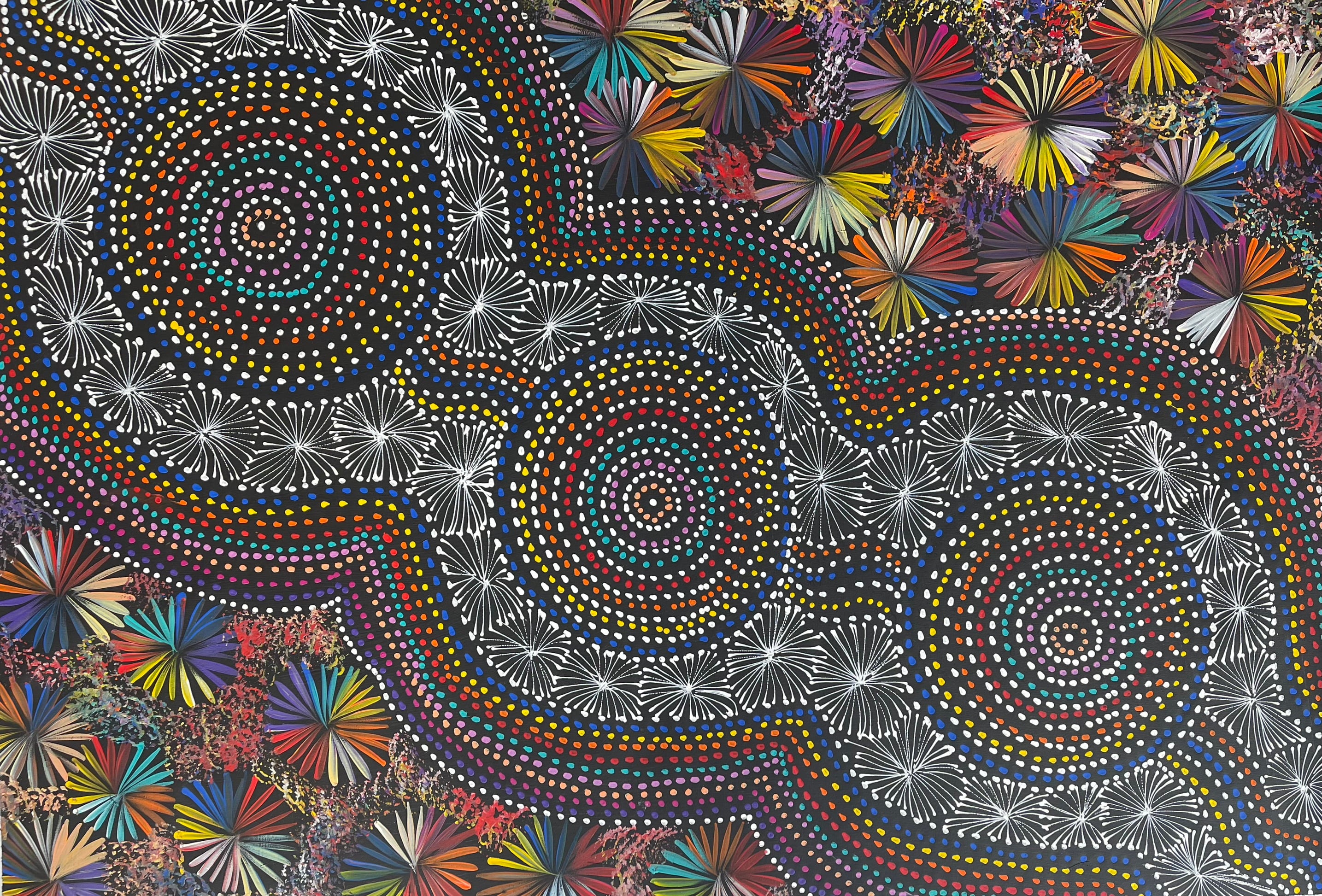 Selina Numina Kamprina - Bush Medicine Leaves with Spinifex Grass .37-16