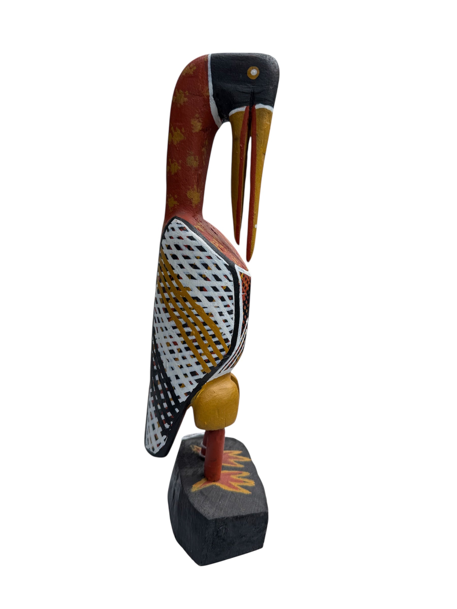 Elah Yunupingu & Barbara Wanambi - Bird Long Beak (Red)
