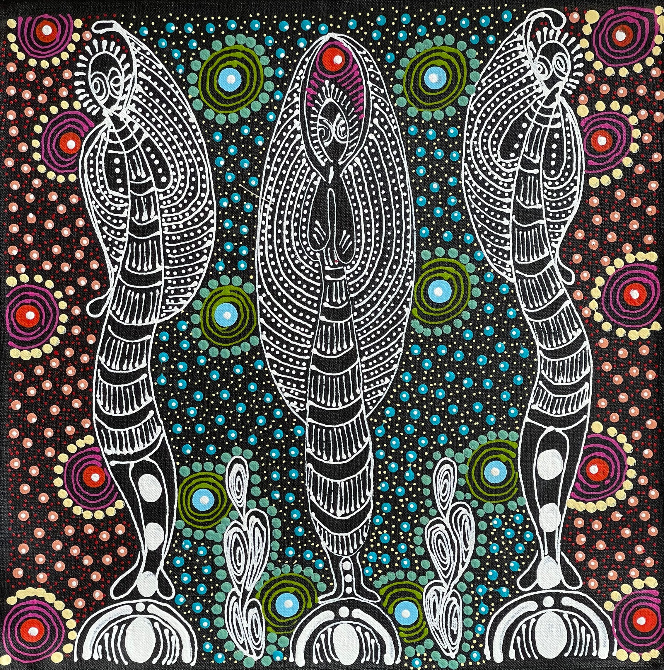 Colleen Wallace Nungarray - Dreamtime Sisters - 30x30cm .30