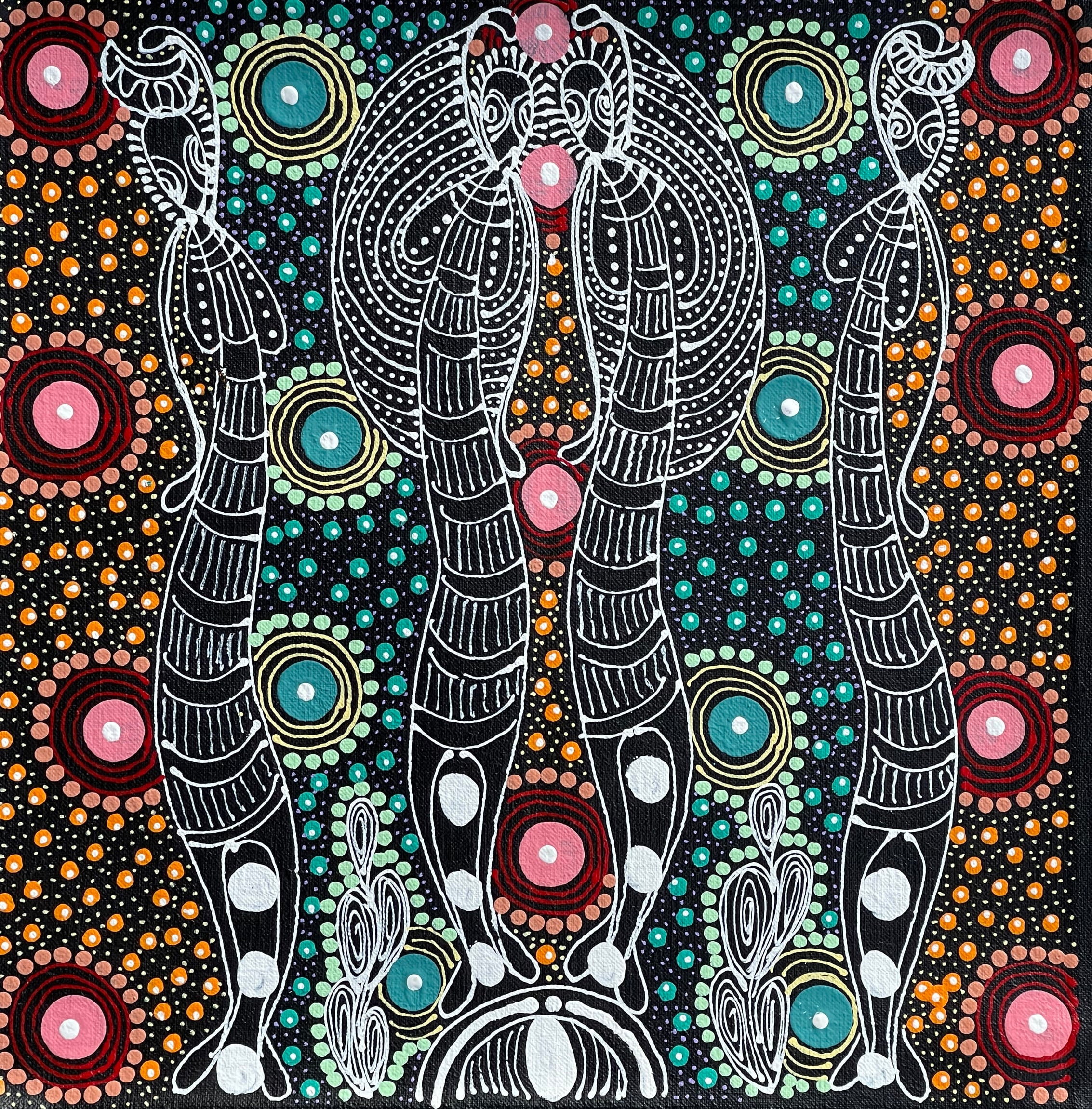 Colleen Wallace Nungarray - Dreamtime Sisters - 30x30cm .05