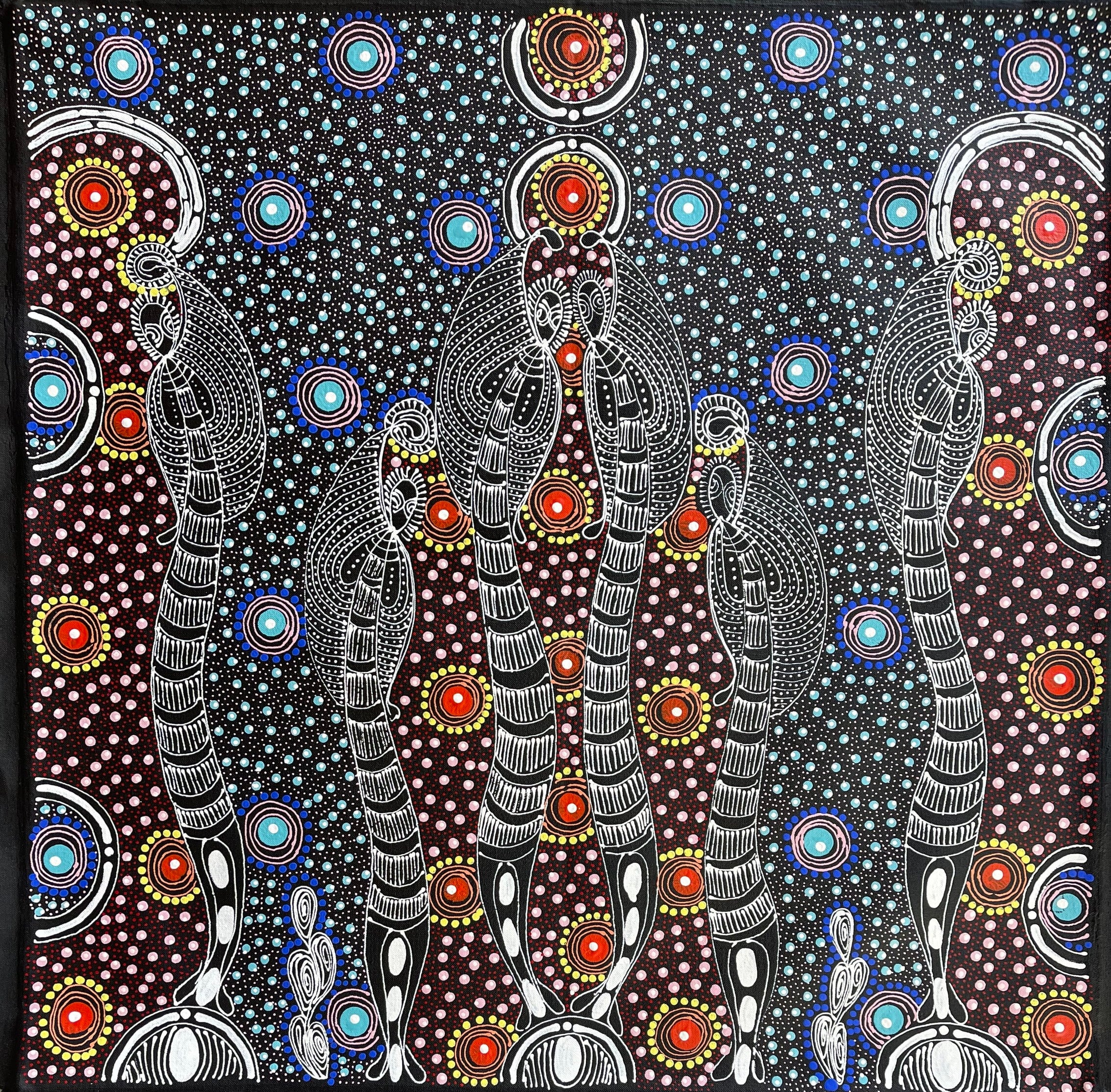Colleen Wallace Nungarray - Dreamtime Sisters - 60x60cm .67