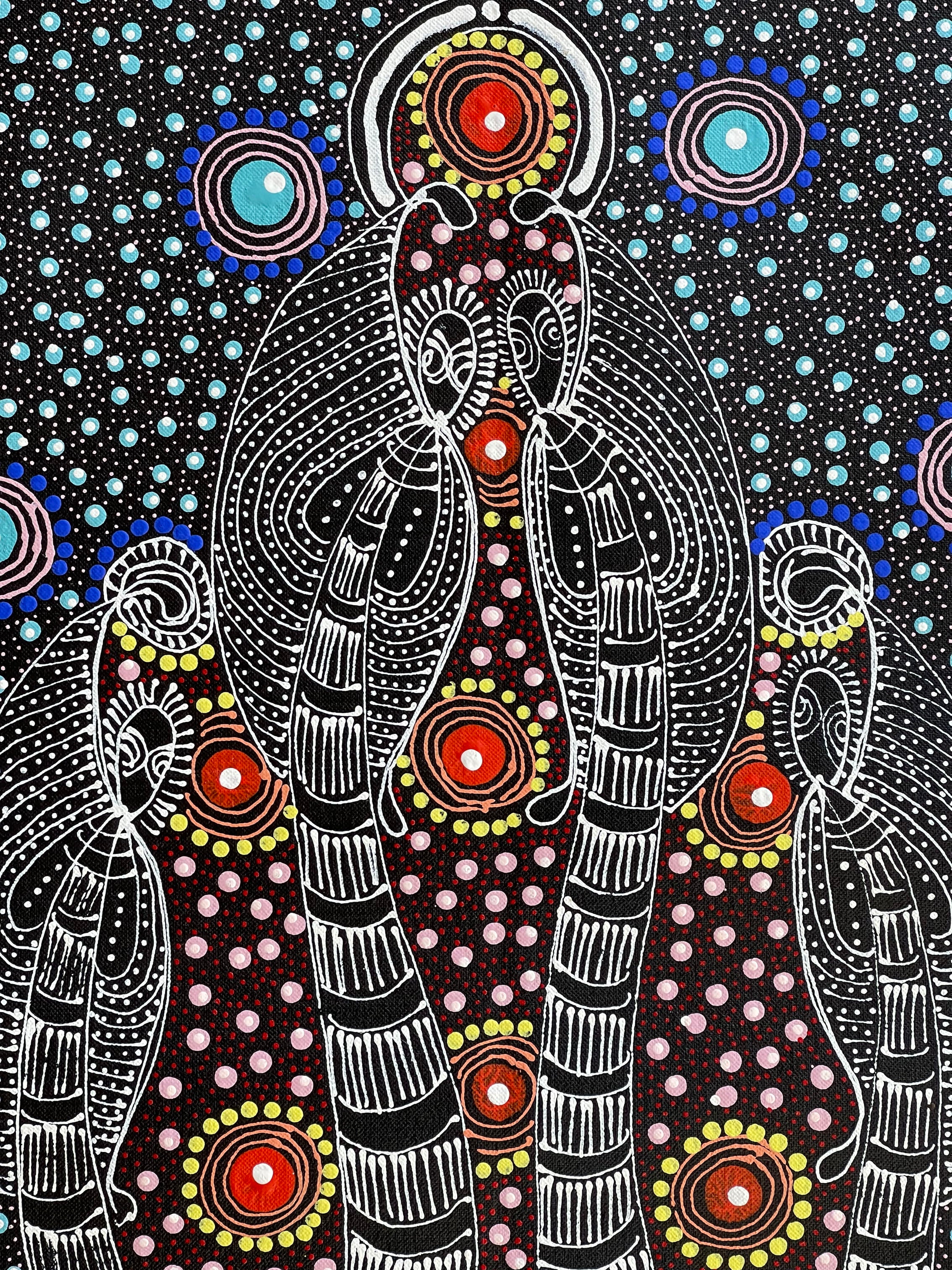 Colleen Wallace Nungarray - Dreamtime Sisters - 60x60cm .67