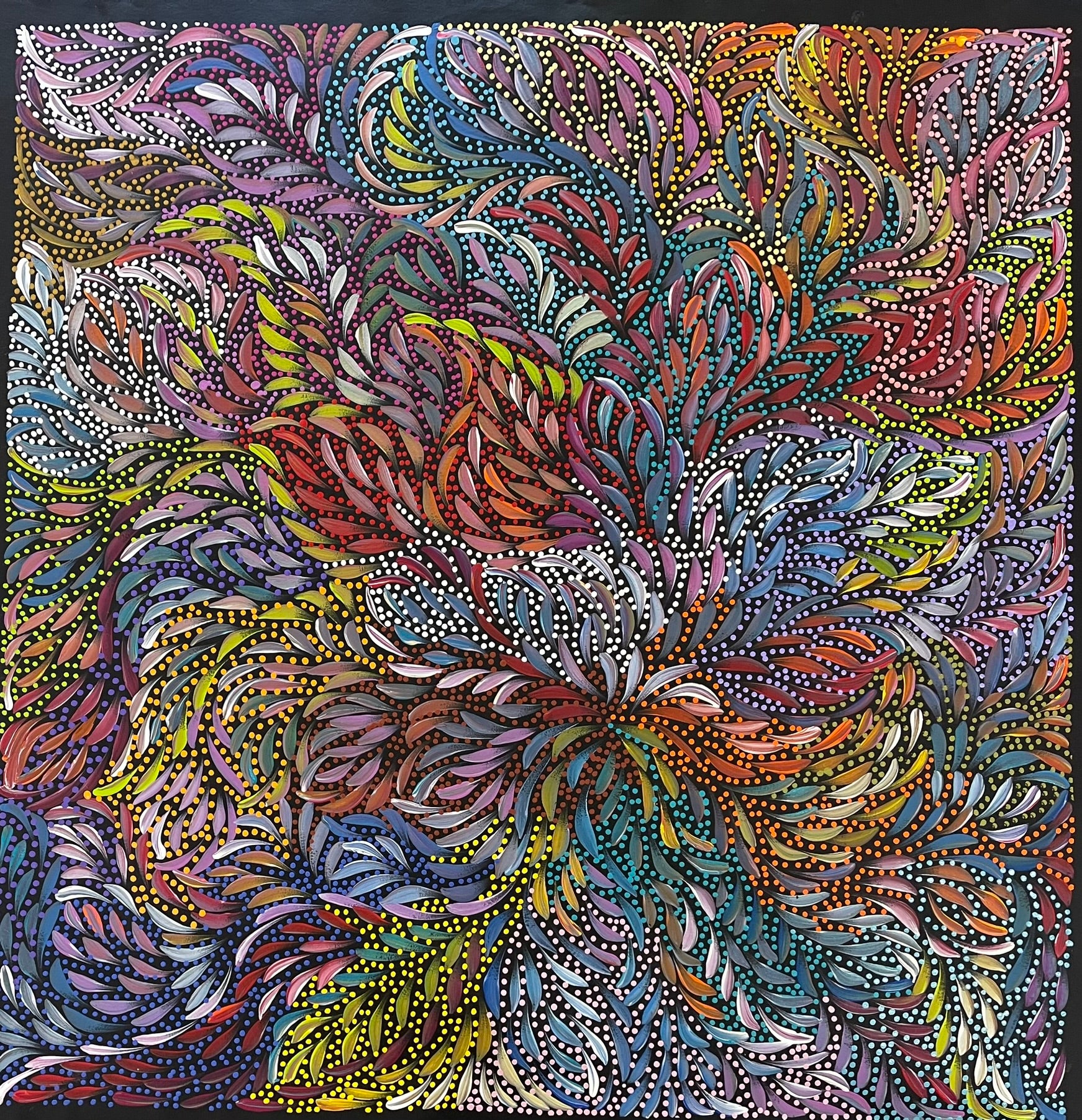 Caroline Numina - Bush Leaves Seeded - 96x99cm .51-12