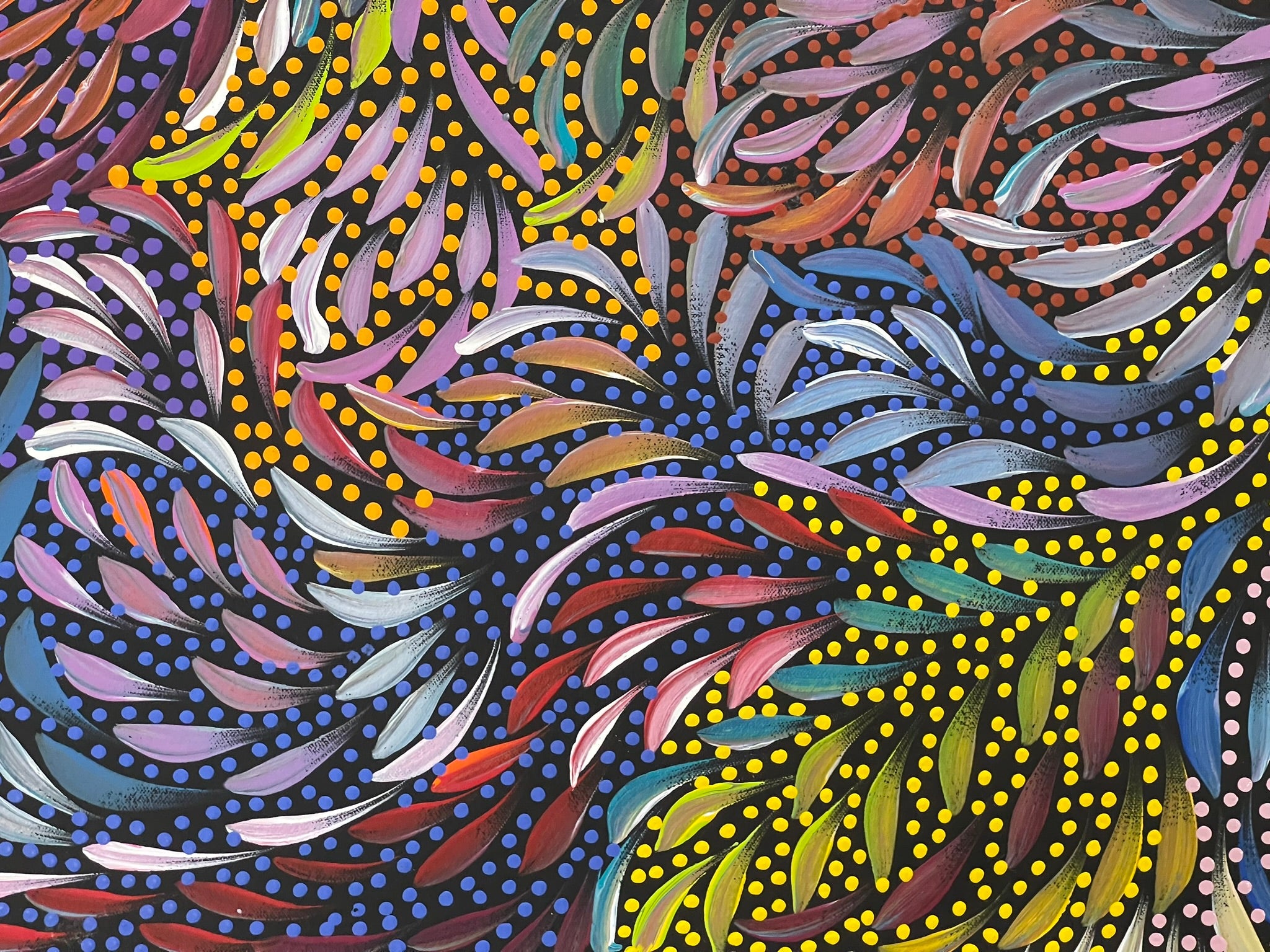 Caroline Numina - Bush Leaves Seeded - 96x99cm .51-12