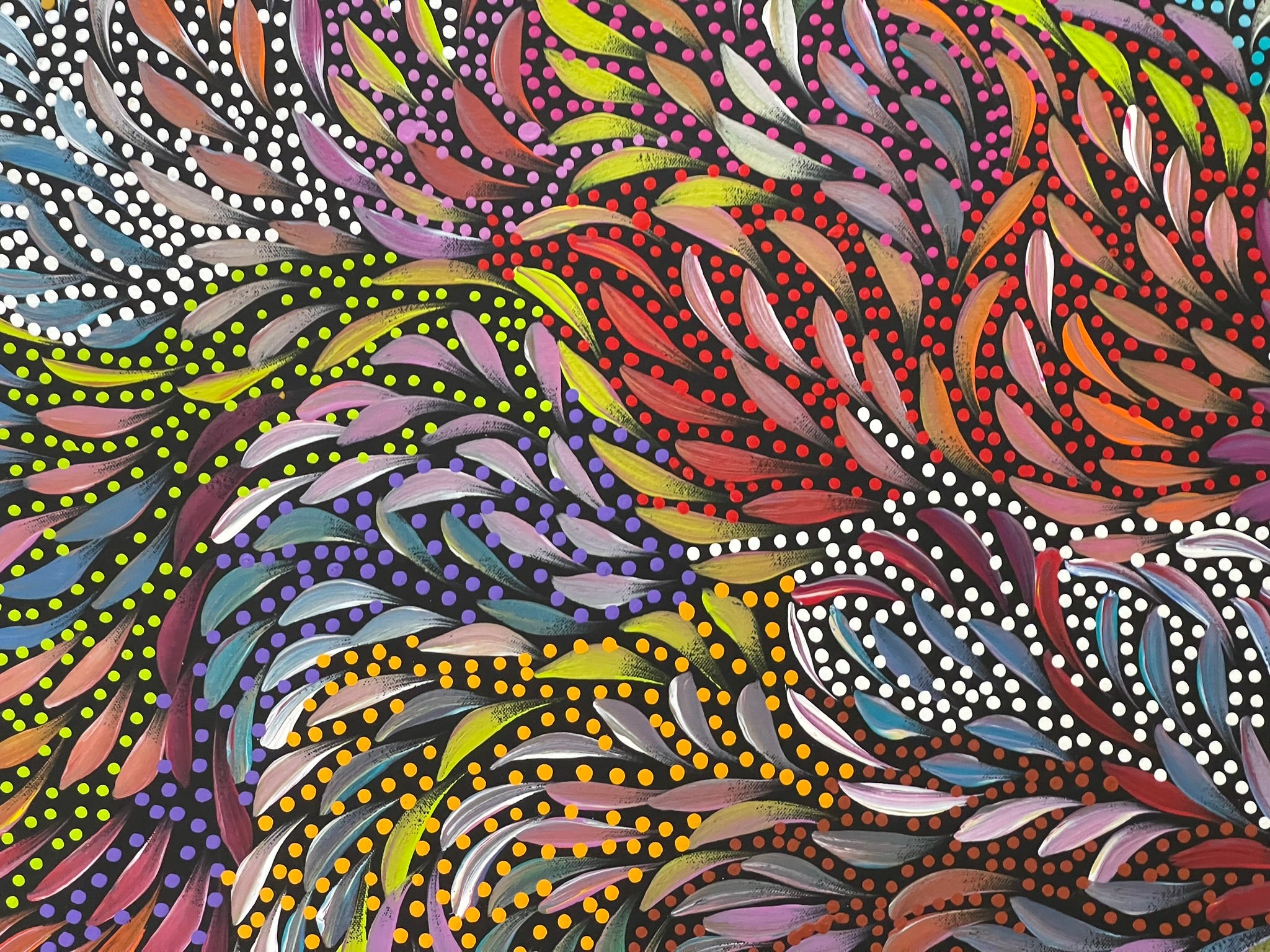 Caroline Numina - Bush Leaves Seeded - 96x99cm .51-12