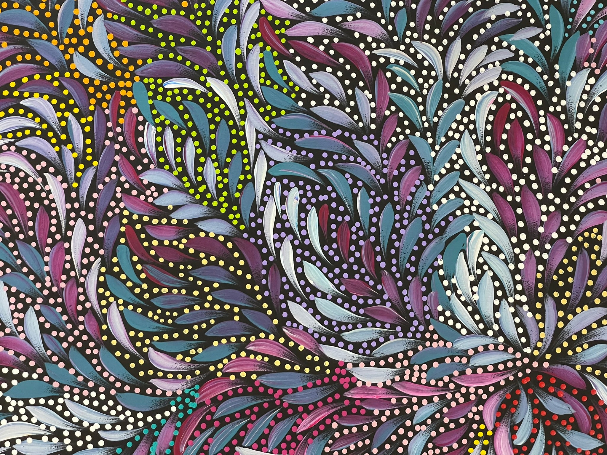 Caroline Numina - Bush Medicine Leaves with Seeds - 97x89cm .51-11