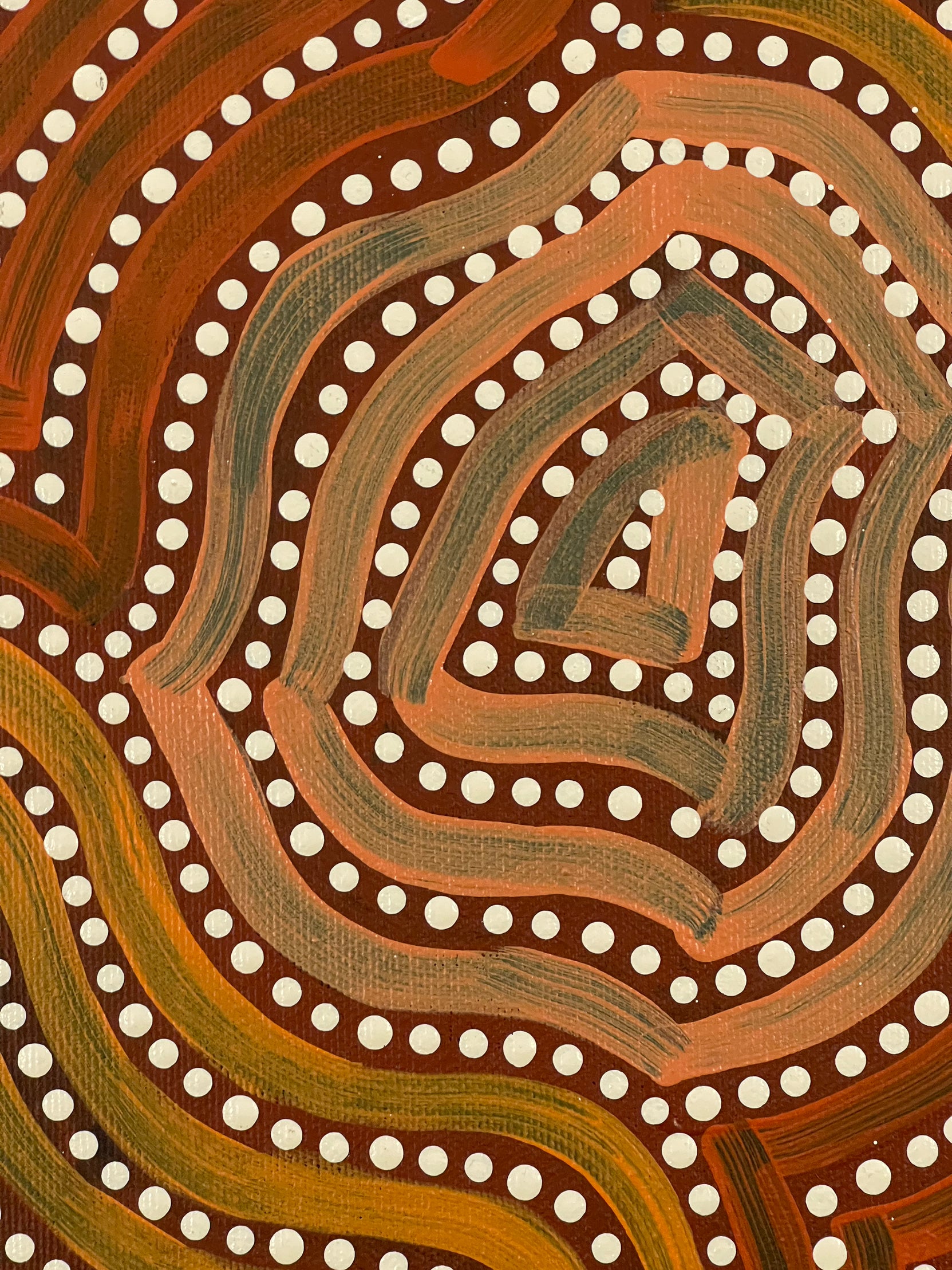 Melissa Napangardi Williams - Warnu Jukurrpa (Snake Dreaming) - 30x30cm *Stretched ready to hang*