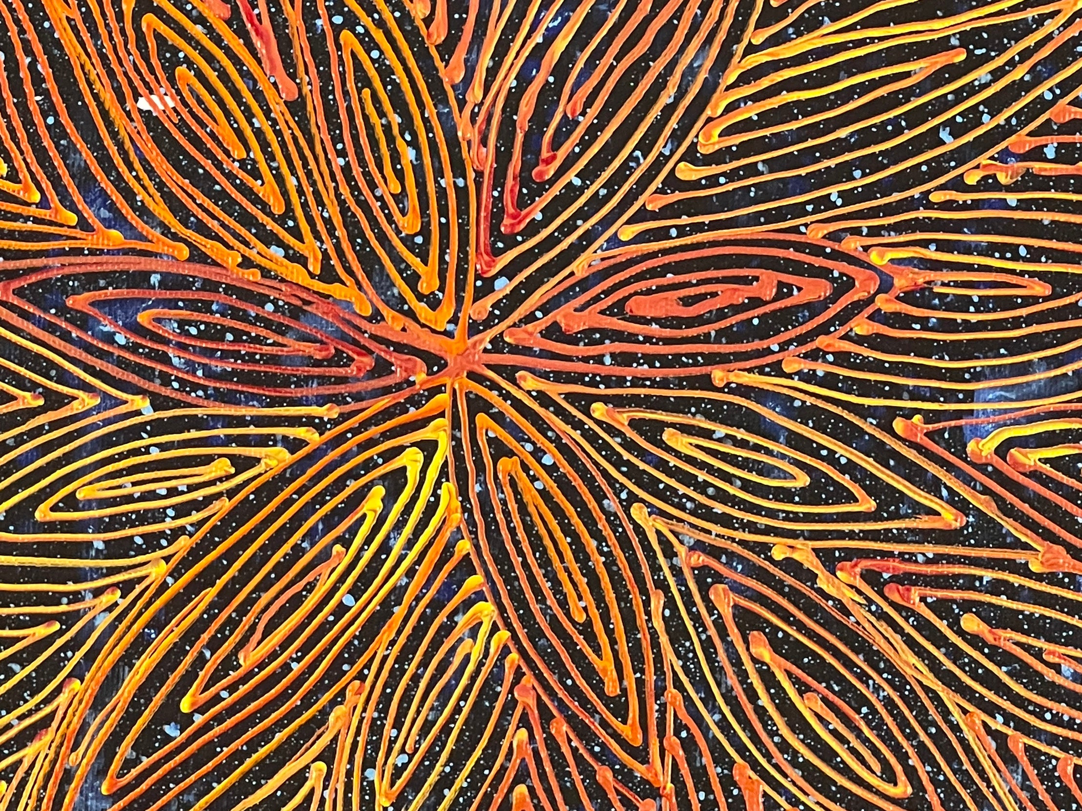 Reanne Nampijinpa Brown - Npaga Jukurrpa (Water Dreaming) - Mikanji - 40x30cm *Stretched ready to hang*