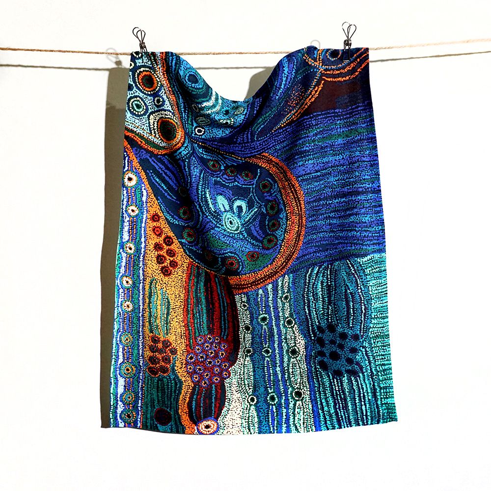 Cotton Tea Towel - Julie Woods - Minyma Kutjarra