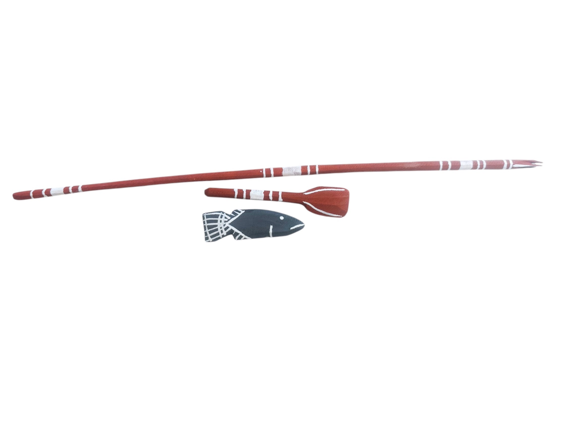 Hand Carved Canoe Red-Ochre - Kenny Reid