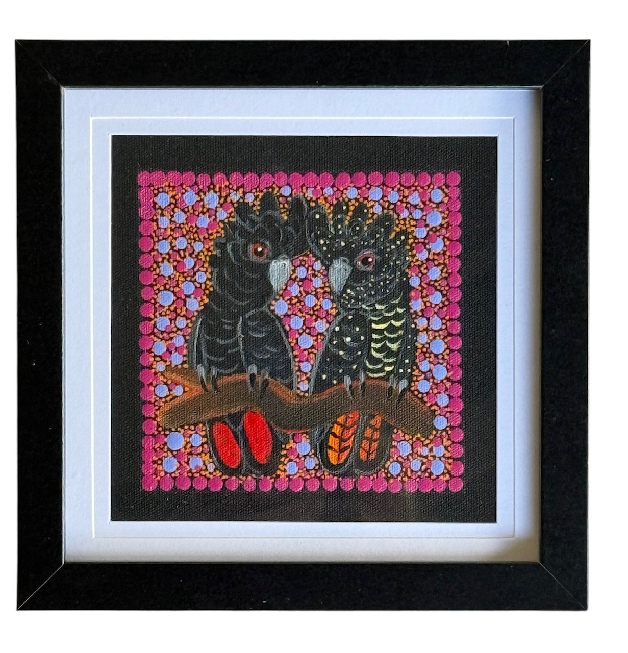 Kathleen Buzzacott - Redtail Black Cockatoos - Small, Framed .504