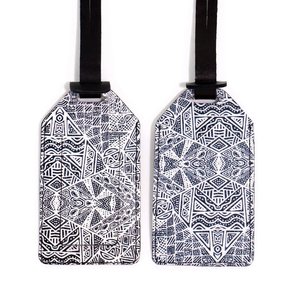 Leather Luggage Tag Printed - Simplicia Tipungwuti