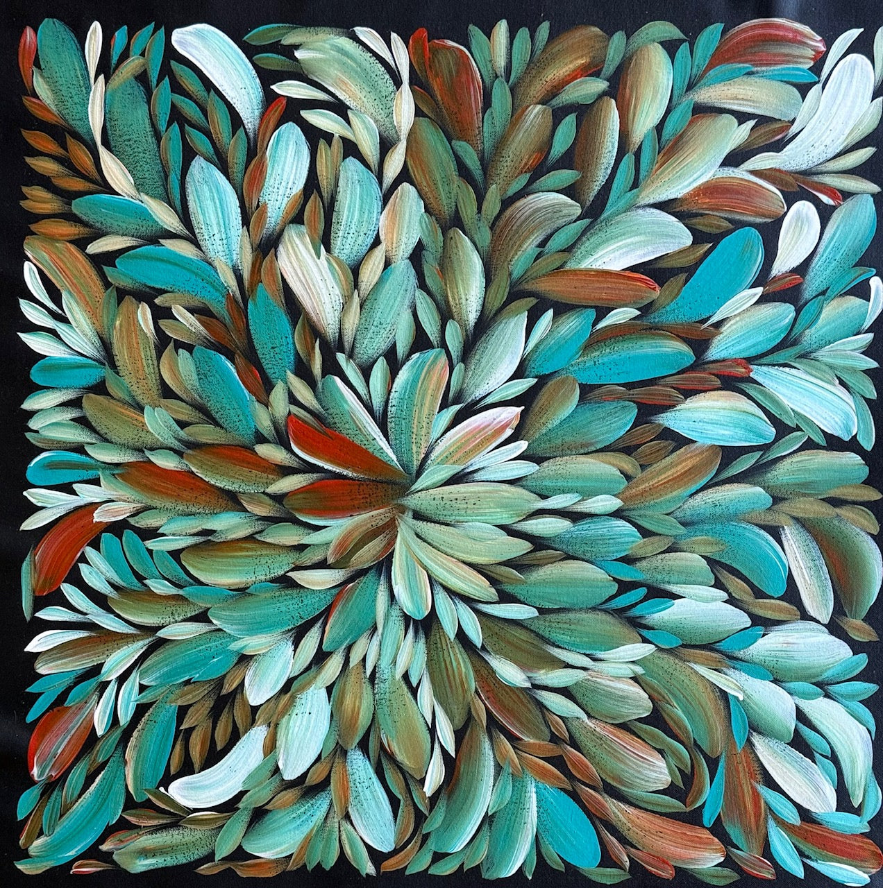 Louise Numina Napananka - Bush Medicine Leaves - 60x59cm .21-20