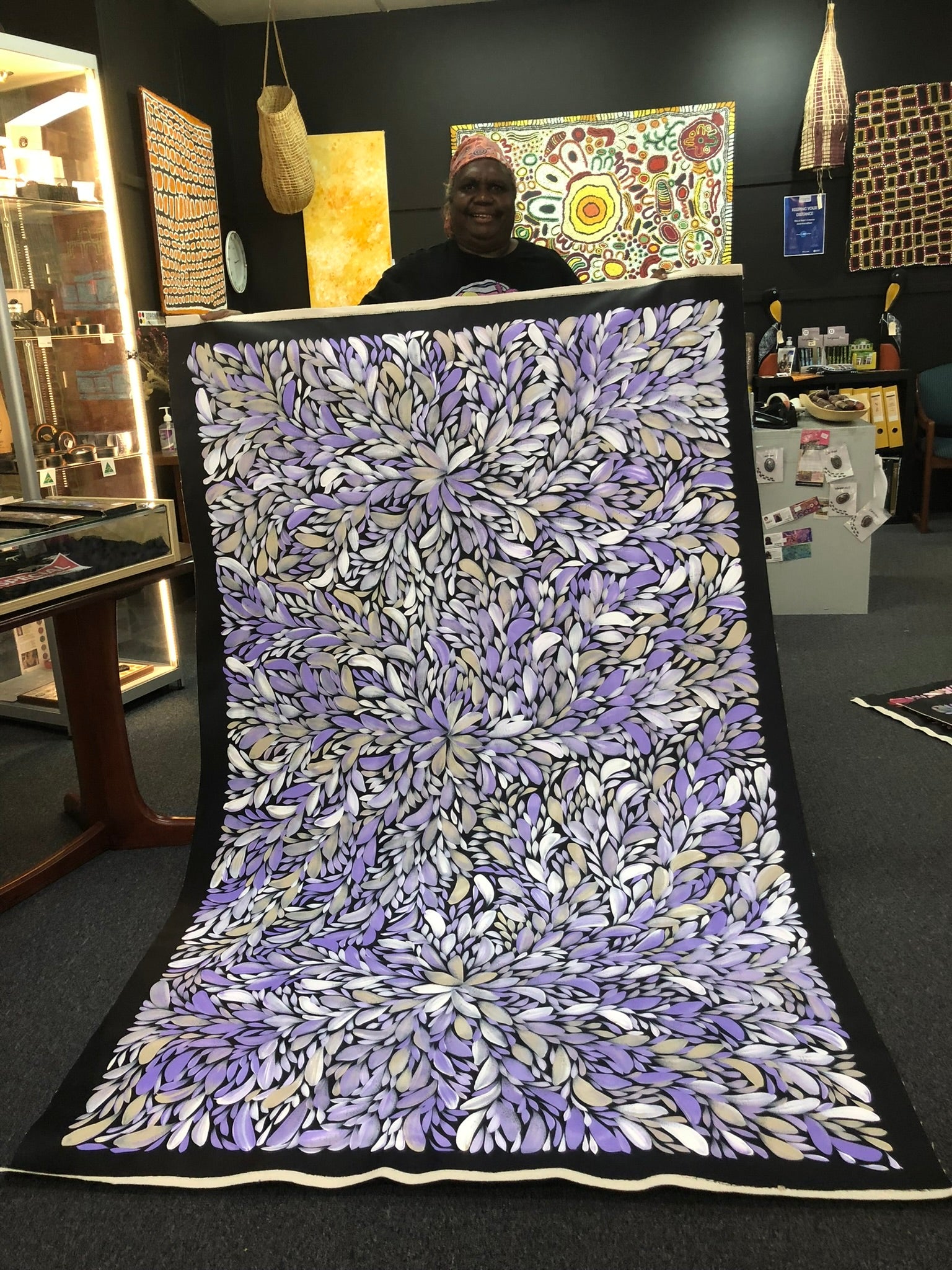 Louise Numina Napananka - Bush Medicine Leaves - 203x123cm .13-14