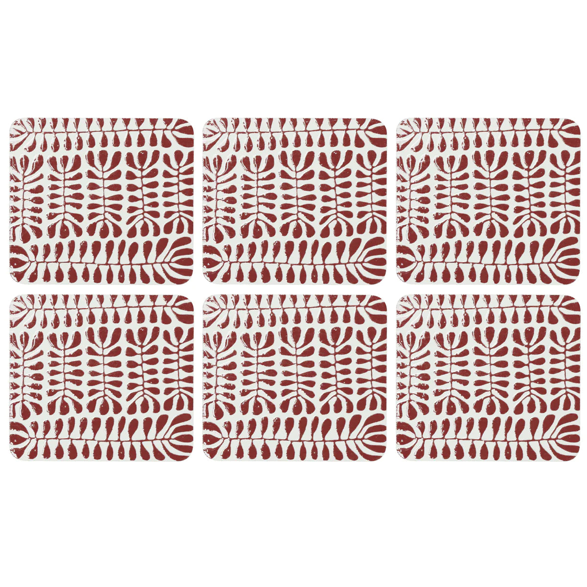 Coasters set of 6 - Mitjili Napurrula - Red