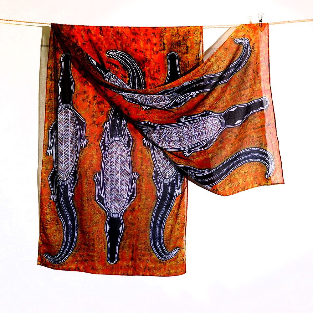 Organic Cotton Summer Scarf - Edward Malati Yunupingu