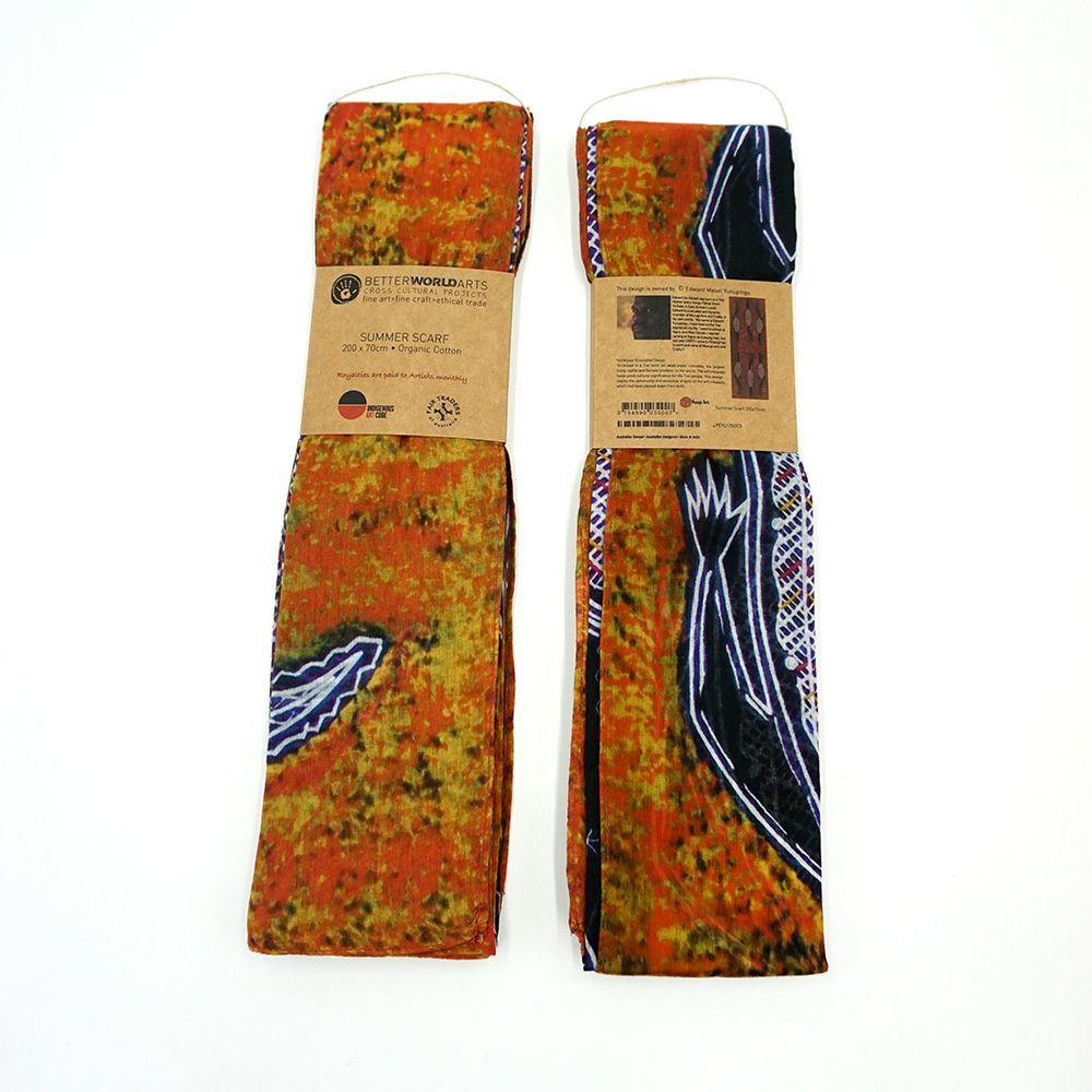 Organic Cotton Summer Scarf - Edward Malati Yunupingu