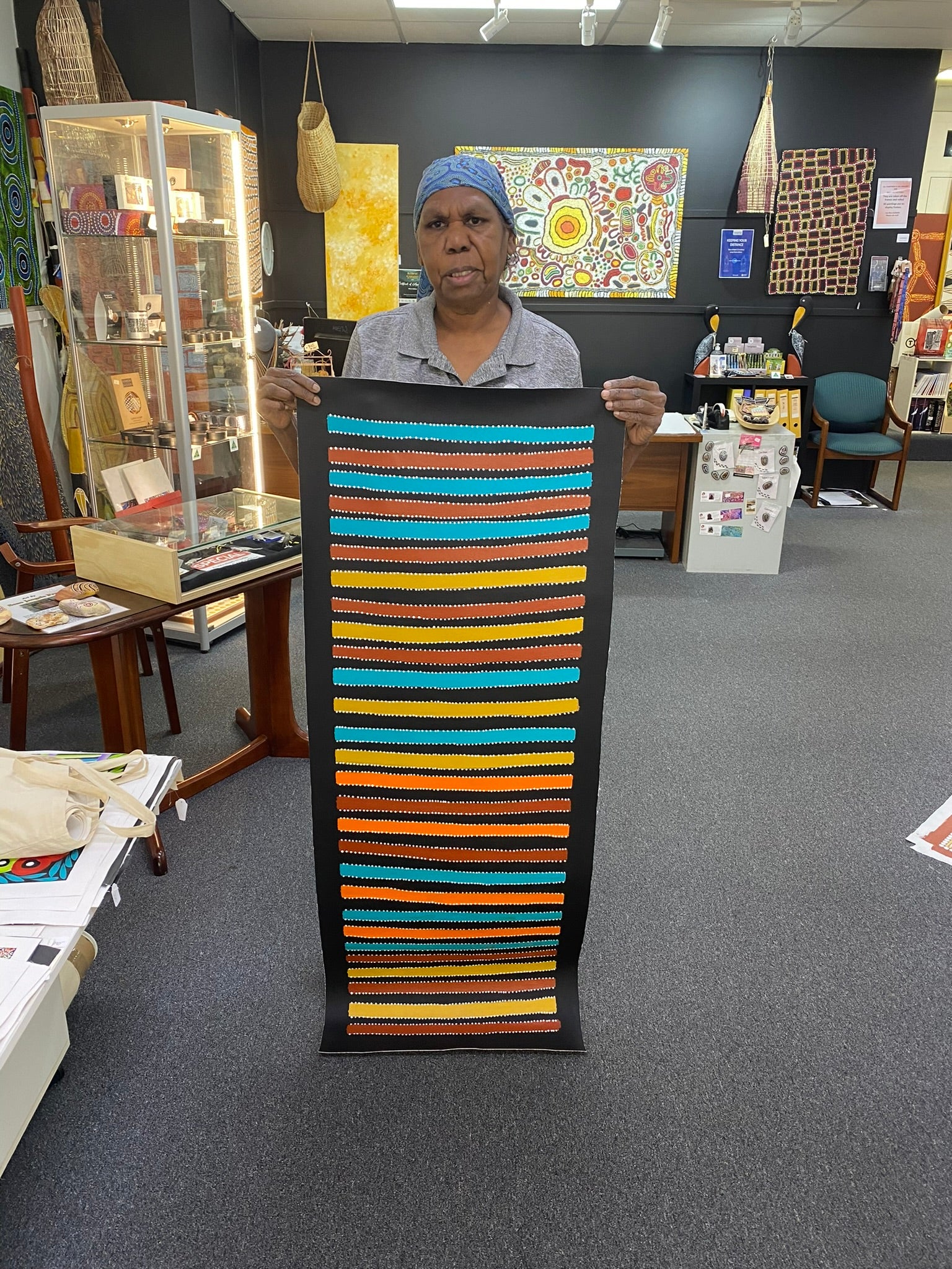 Jacinta Numina - My Country Atnangkerre, Thorny Lizard (Arnkerrthe) - 43x130cm .23-2